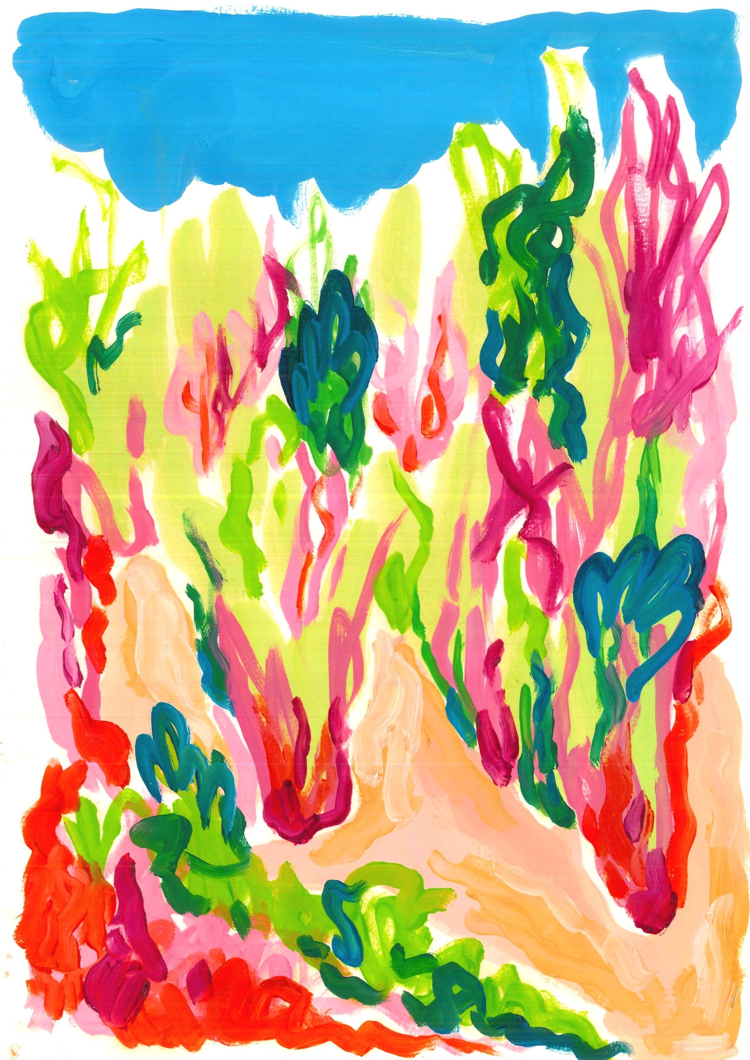 Fice Fields 1, Oil on paper, A4