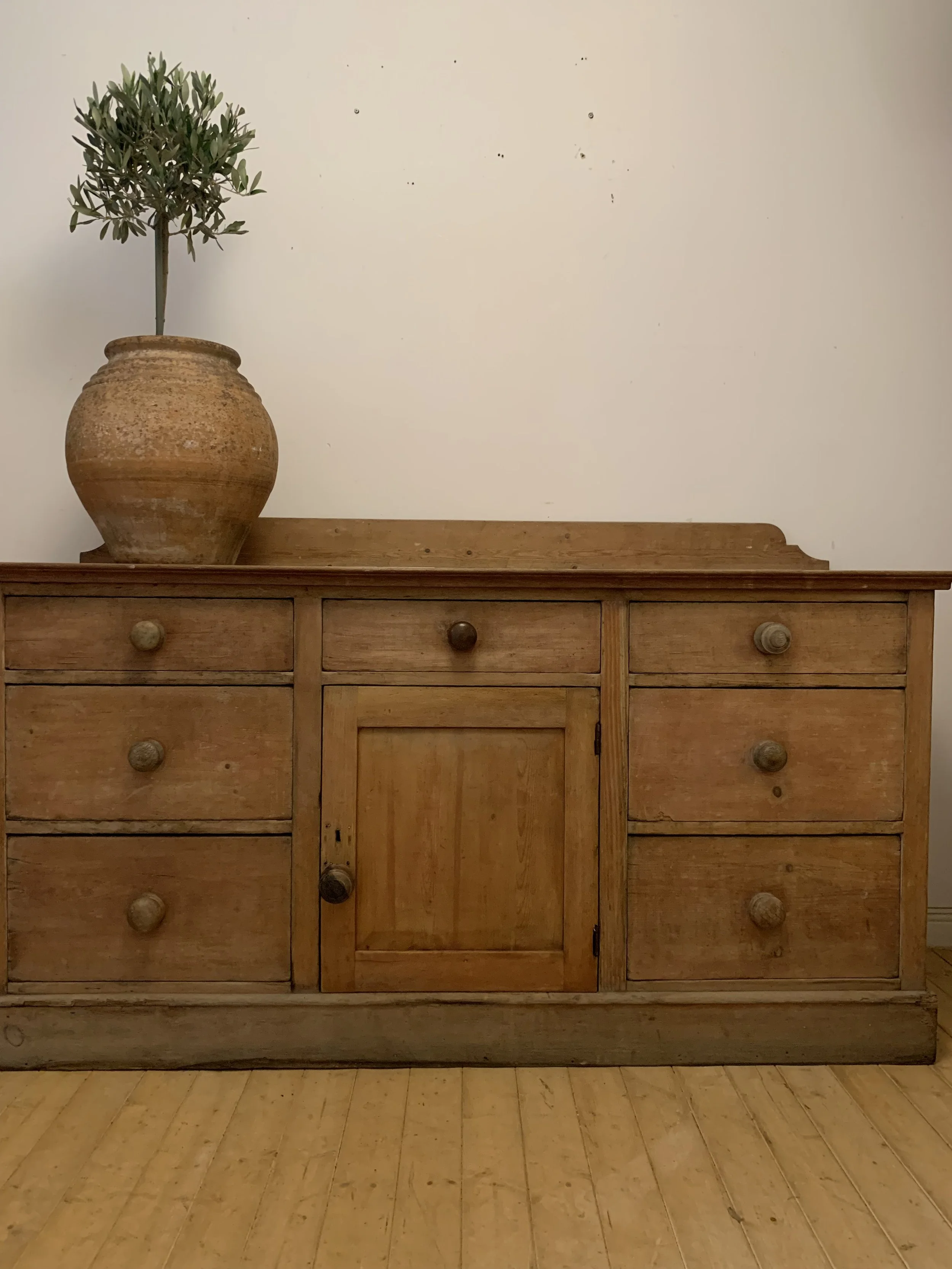 Antique Pine Country Kitchen Sideboard
