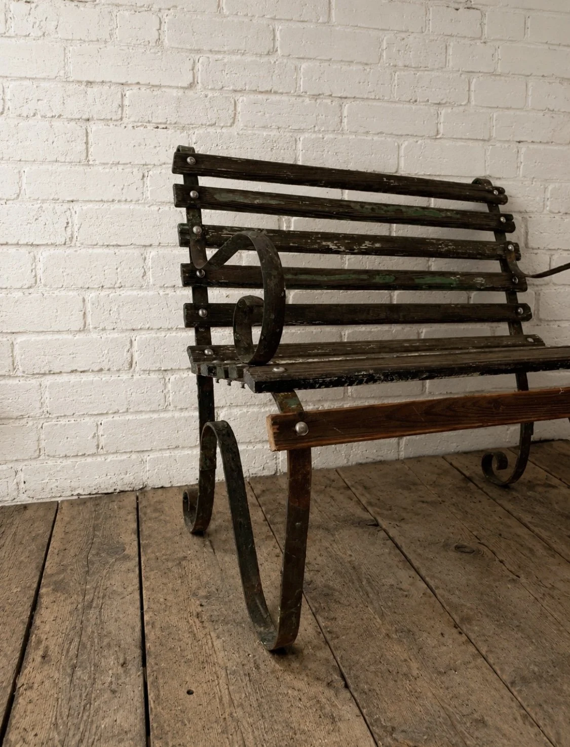 Decorative Victorian slatted garden bench