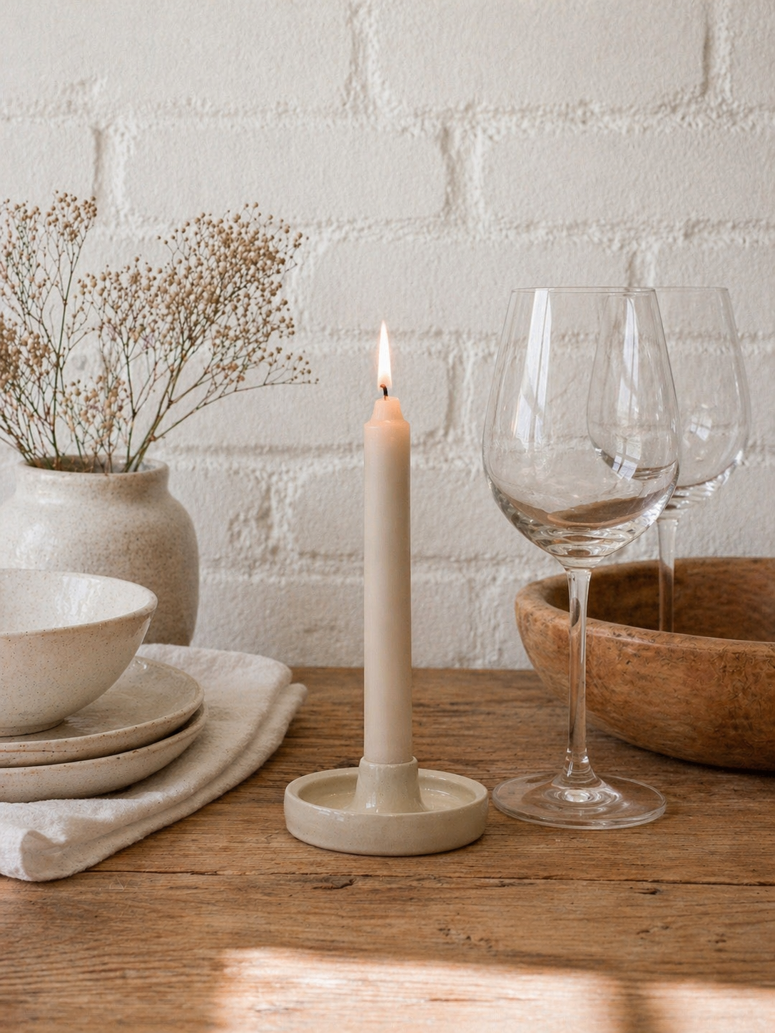 Pottery Dinner Candle Holder