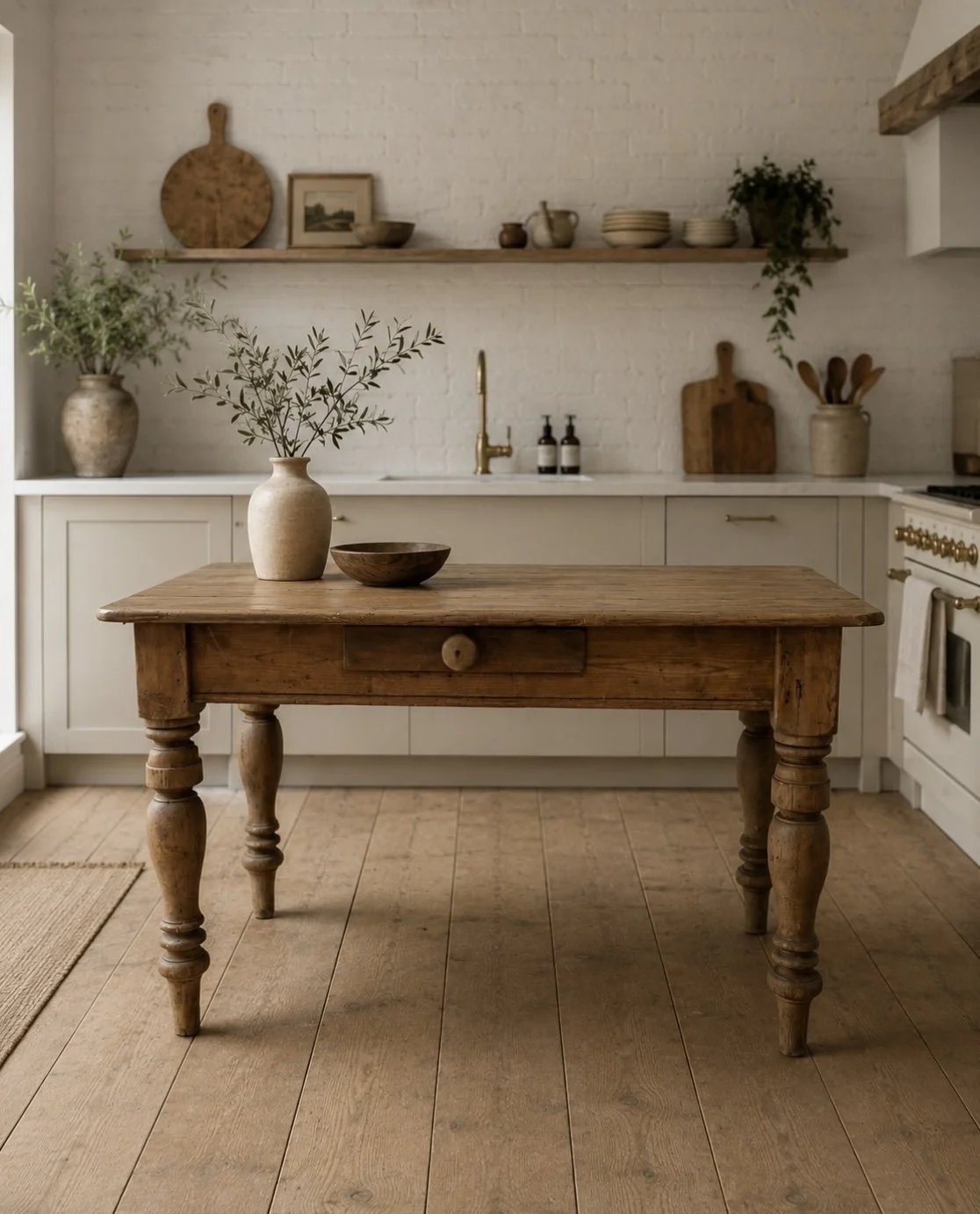 Rustic Antique Pine Farmhouse Prep Table