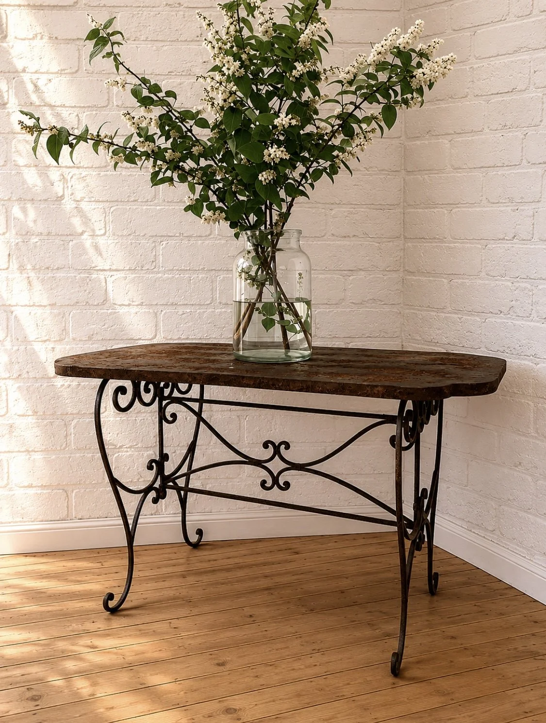 Vintage French Elegance Metal Garden Table