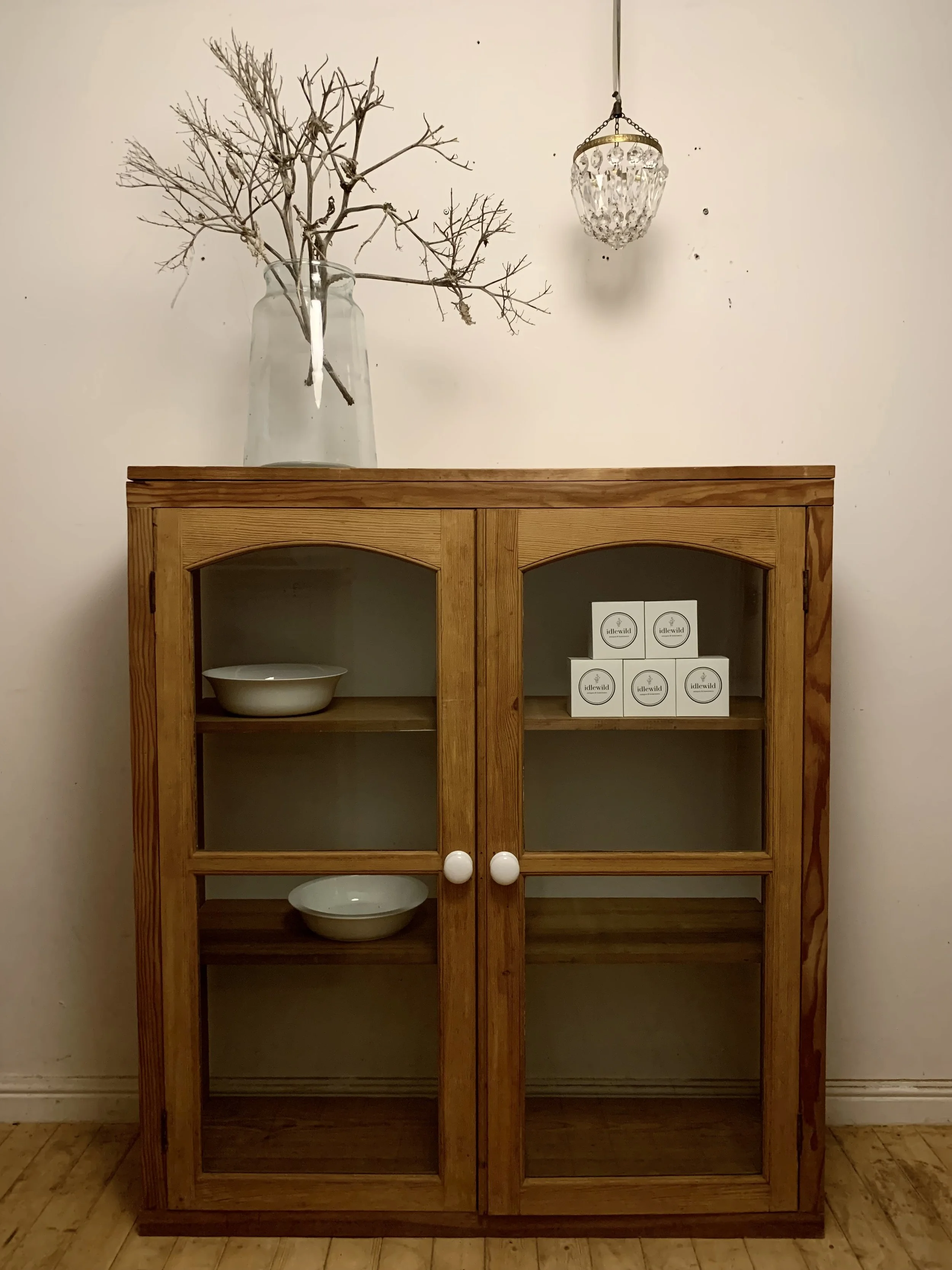 Antique Pine Glazed Cabinet