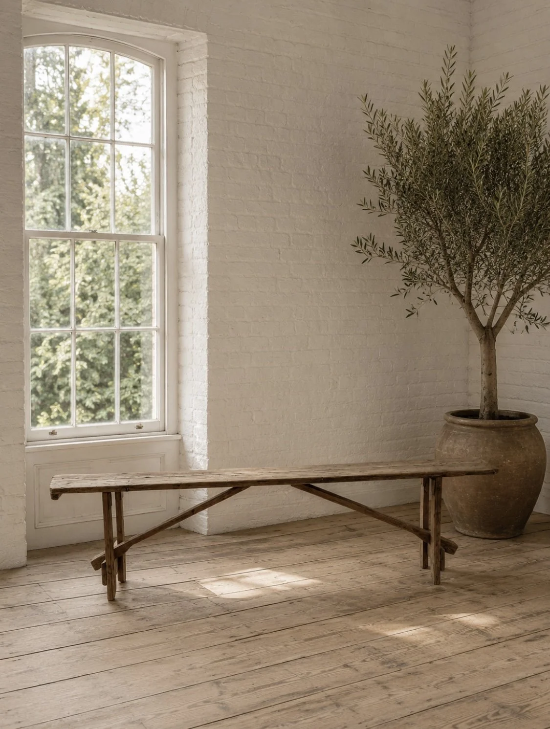 French Wooden Folding Farmhouse Benches