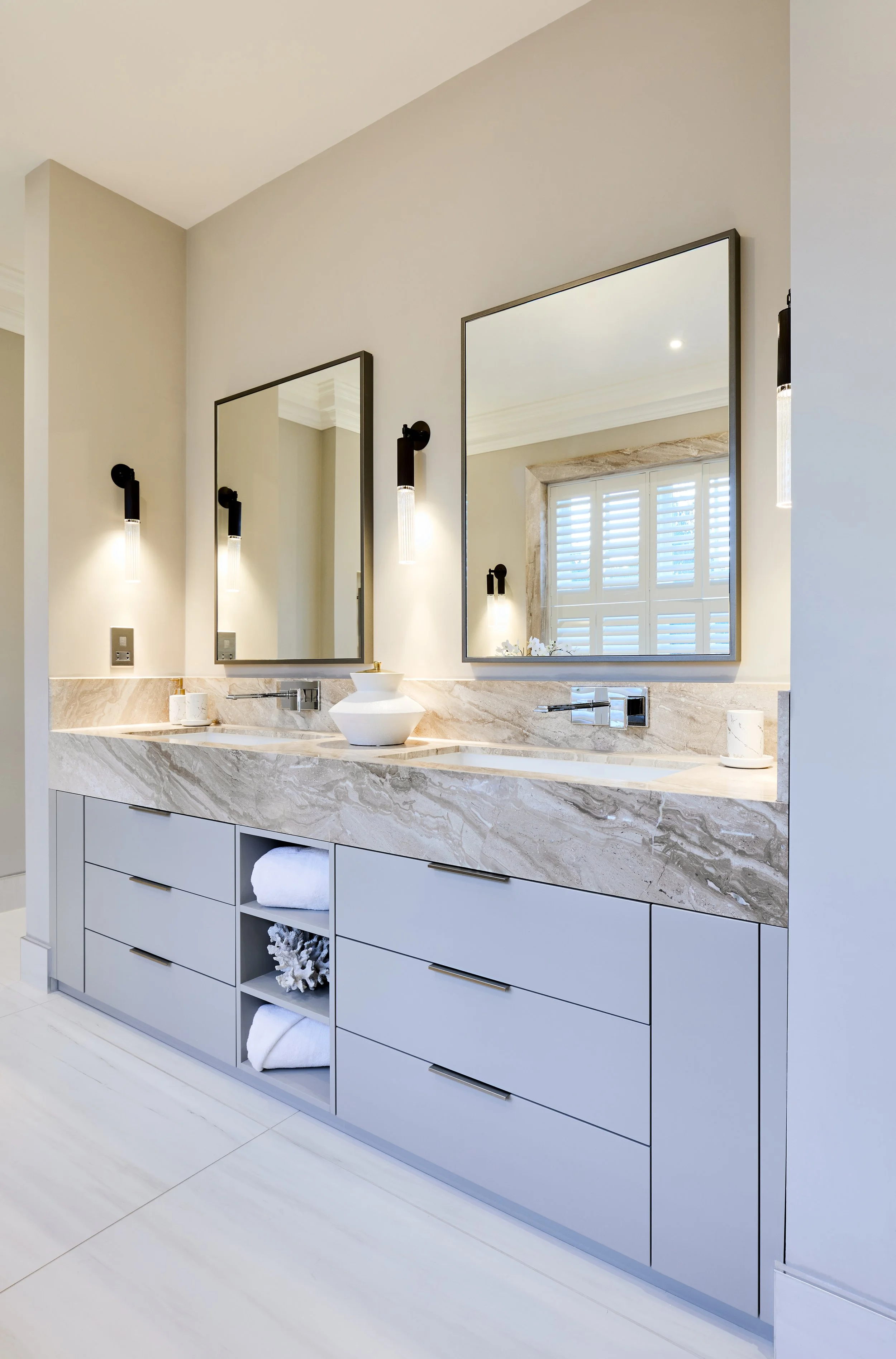 Furnbury Interior Design Burwood Park Surrey Bathroom 3 Sinks