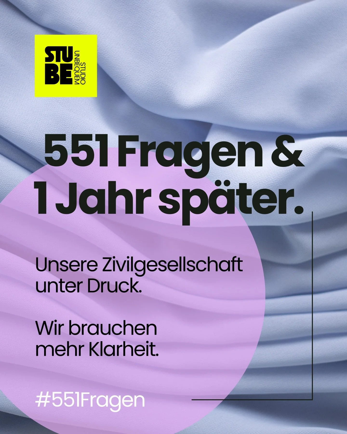 ✨551 Fragen und 1 Jahr sp&auml;ter. ✨

Nach der sogenannten &bdquo;Kleinen Anfrage&ldquo; mit 551 Fragen zur politischen Neutralit&auml;t staatlich gef&ouml;rderter Organisationen stehen wir weiterhin an der Seite einer starken, kritischen und handlu