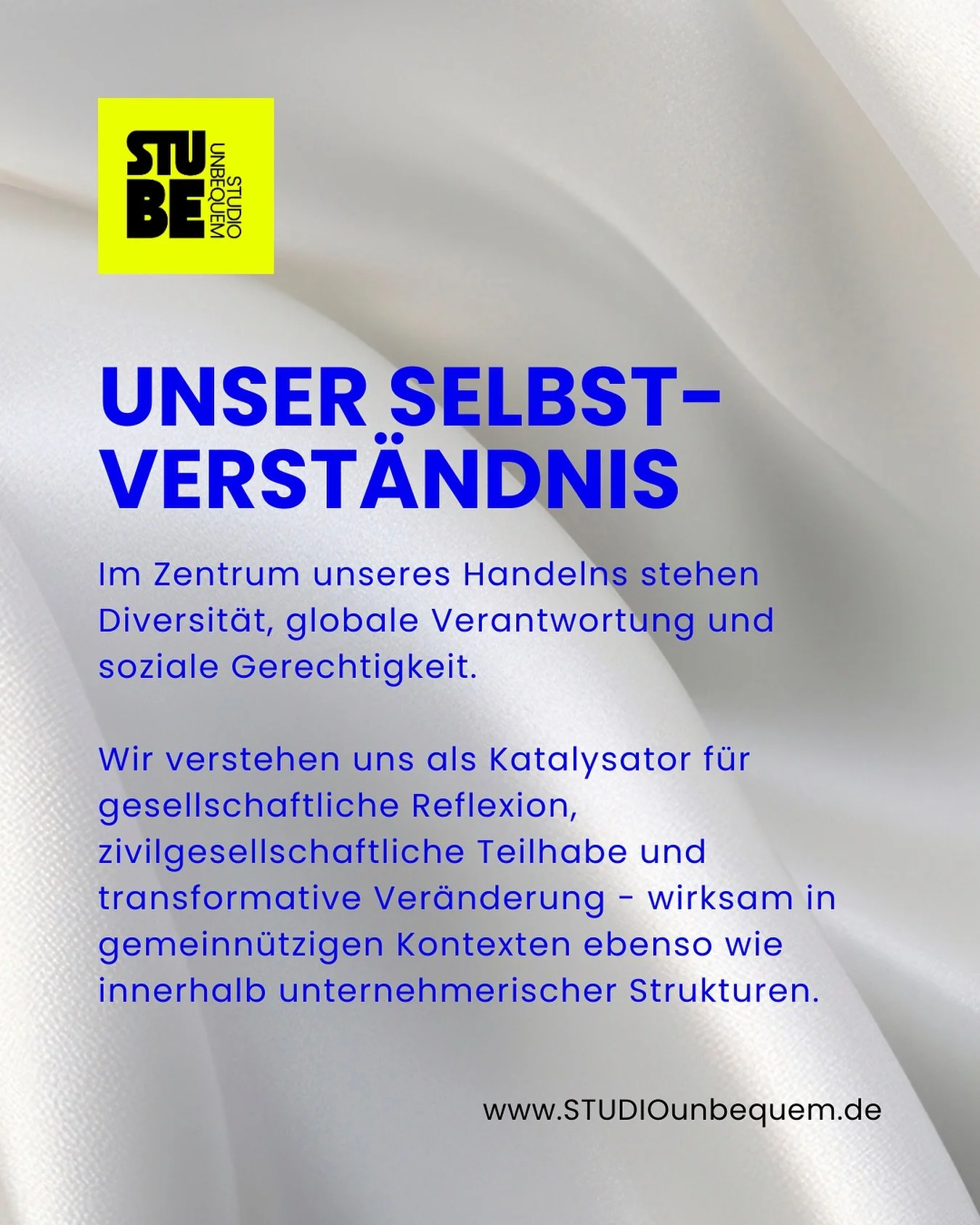 Im Zentrum unseres Handelns stehen Diversit&auml;t, globale Verantwortung und soziale Gerechtigkeit 🌱

Wir verstehen uns als Katalysator f&uuml;r gesellschaftliche Reflexion, zivilgesellschaftliche Teilhabe und transformative Ver&auml;nderung: wirks