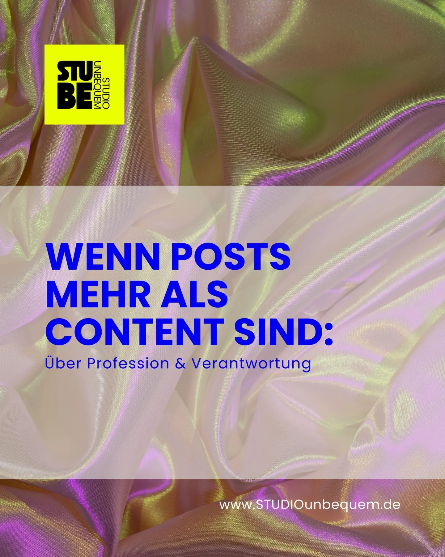 🪩 Wenn Posts mehr als Content sind: Profession und Verantwortung 

Social-Media-Content ist mehr als nur Posten.
F&uuml;r Multiplikator:innen, Fachkr&auml;fte und Institutionen gilt: Wer sichtbar agiert, &uuml;bernimmt Verantwortung: f&uuml;r Wirkun