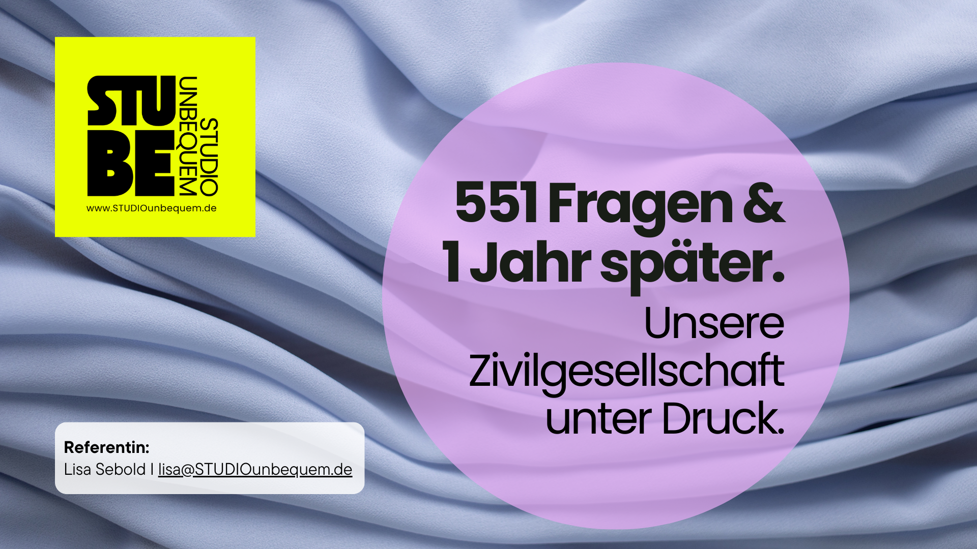 551 Fragen &amp; 1 Jahr später. Unsere Zivilgesellschaft unter Druck.