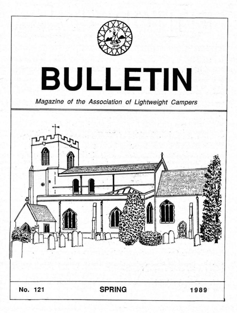 Black and white cover of a magazine titled 'The Bulletin,' with a drawing of Great Paxton Parish Church