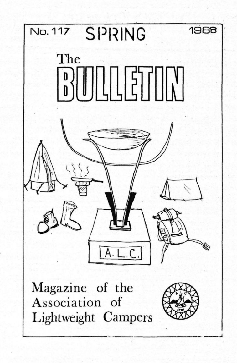 Cover of a magazine titled 'The Bulletin' with a drawing of a trophy for the A.L.C. and a tent in the background