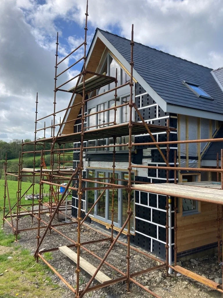 Builders near welshpool and shrewsbury. Traditional style of houses, stone walling.