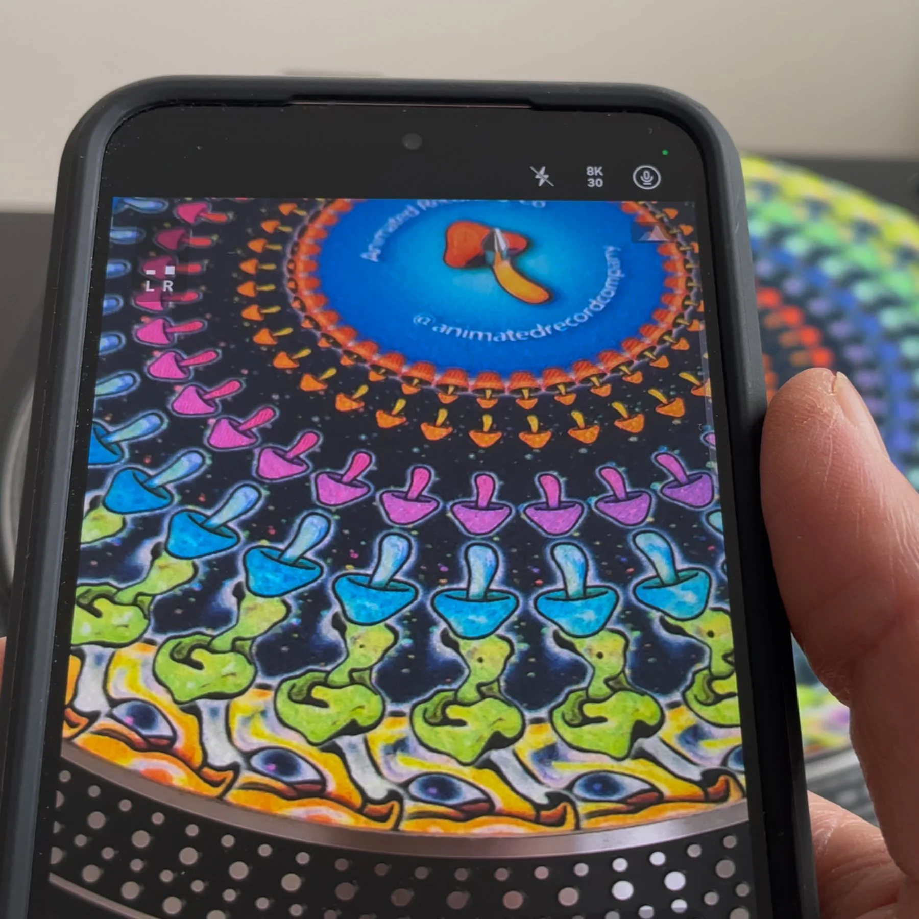 filming slipmat on phone.