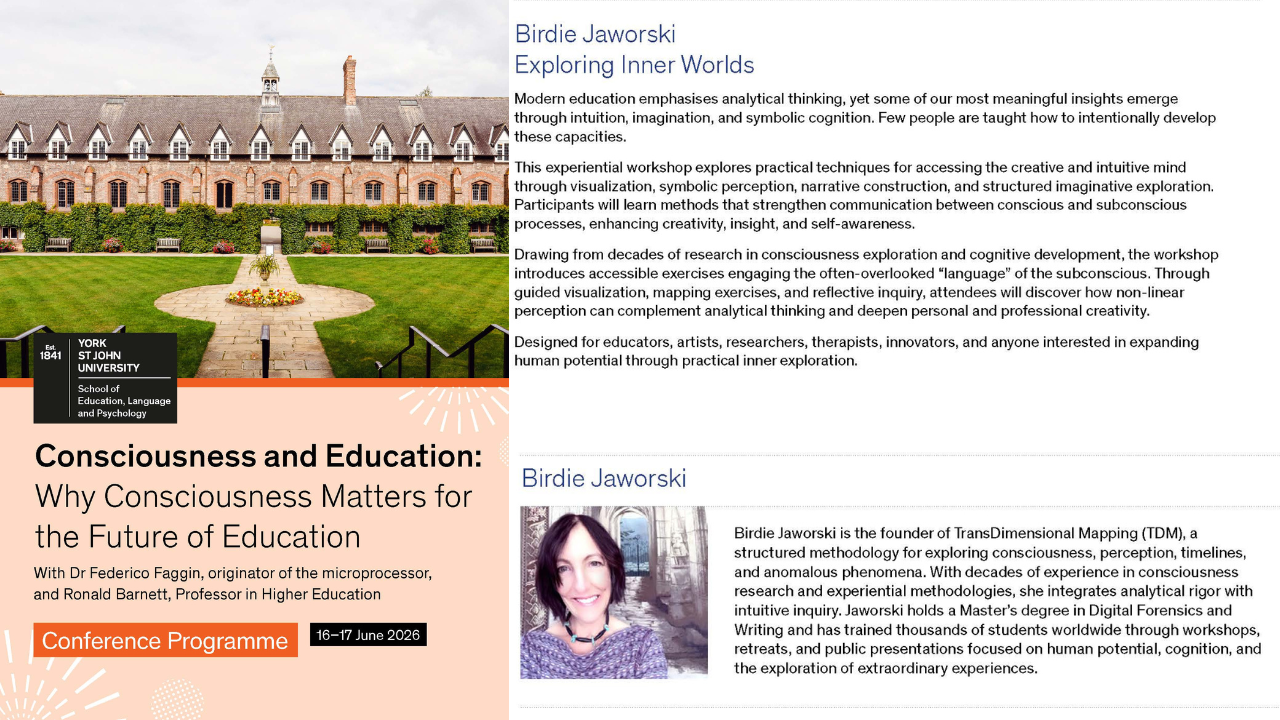 Birdie at the Consciousness in Education Conference June 16-17