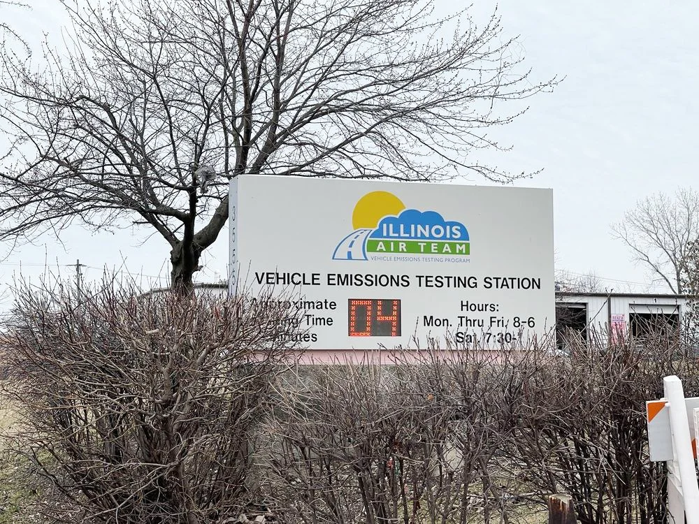 Photo of Illinois Air Team Testing Station sign