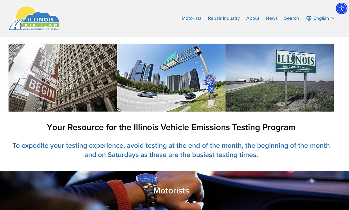 screenshot if Illinois Air Team website homepage