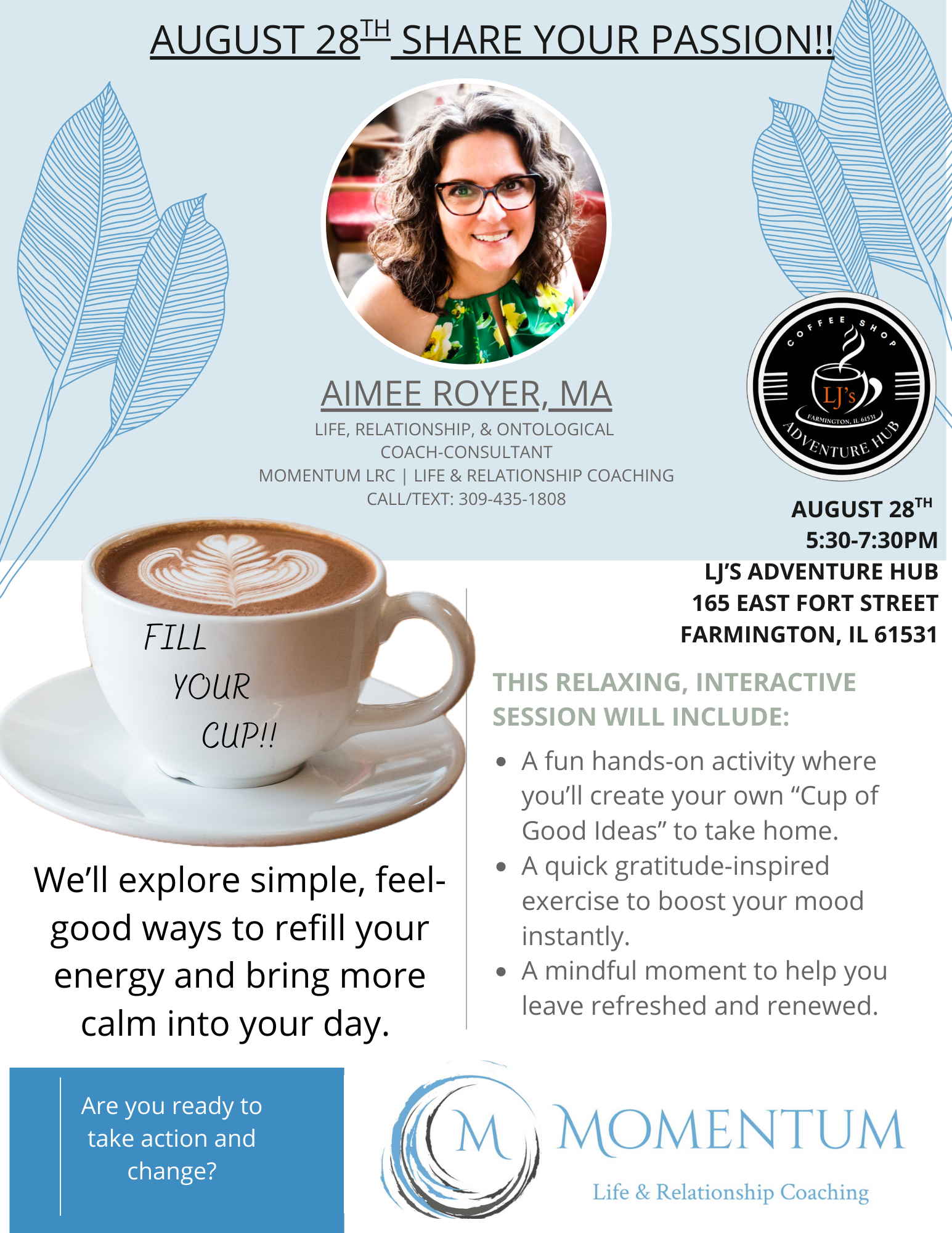 “Fill Your Cup!” with Aimee Royer