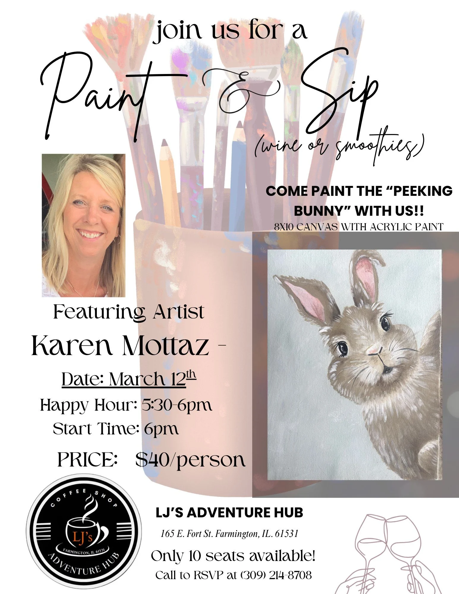 Paint the "Peeking Bunny" with Karen Mottaz