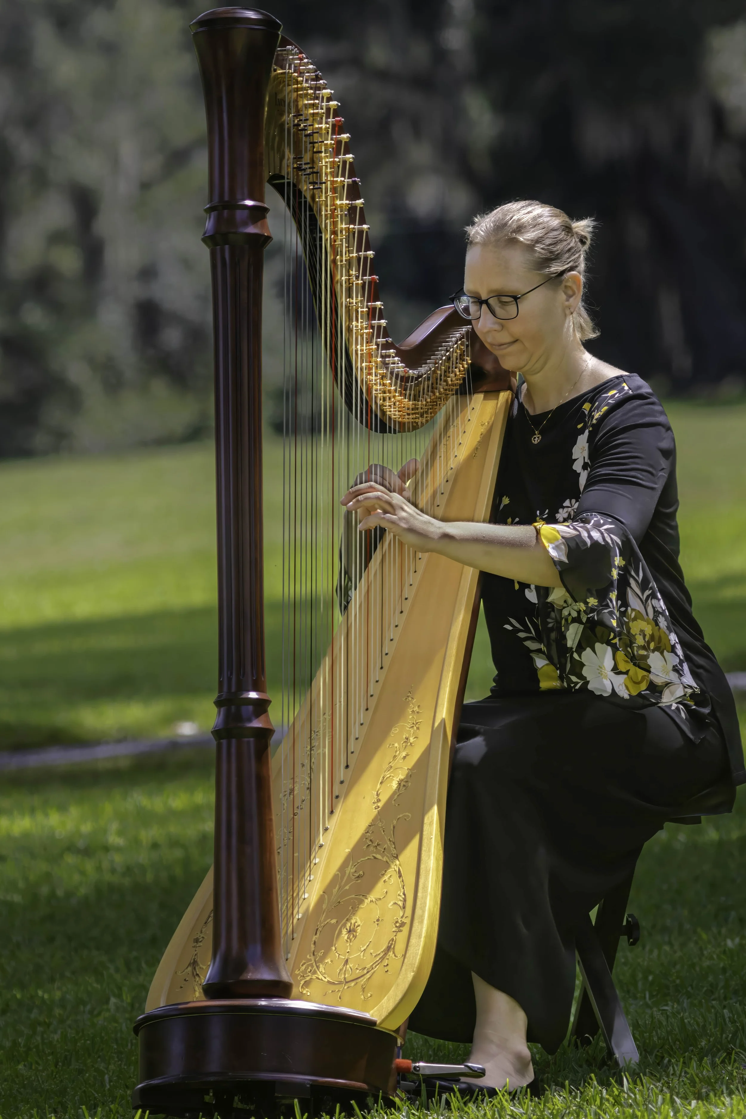 Mary Kathleen with her harp
