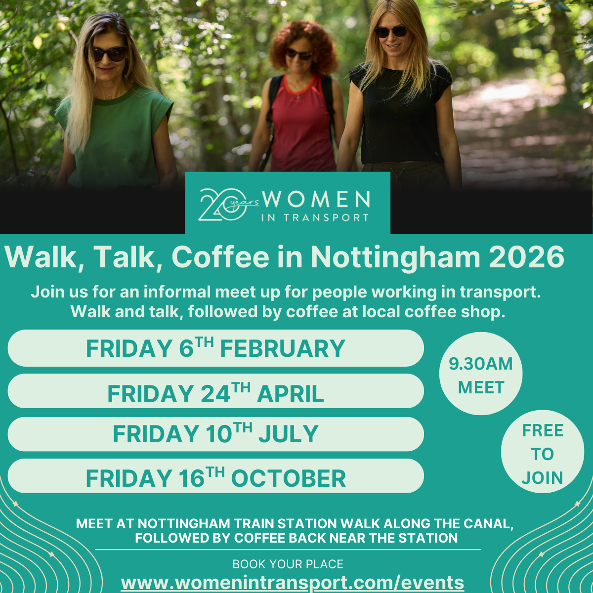 🚶‍♀️☕ Women in Transport - East Midlands Hub - Walk, Talk &amp; Coffee – Nottingham 2026