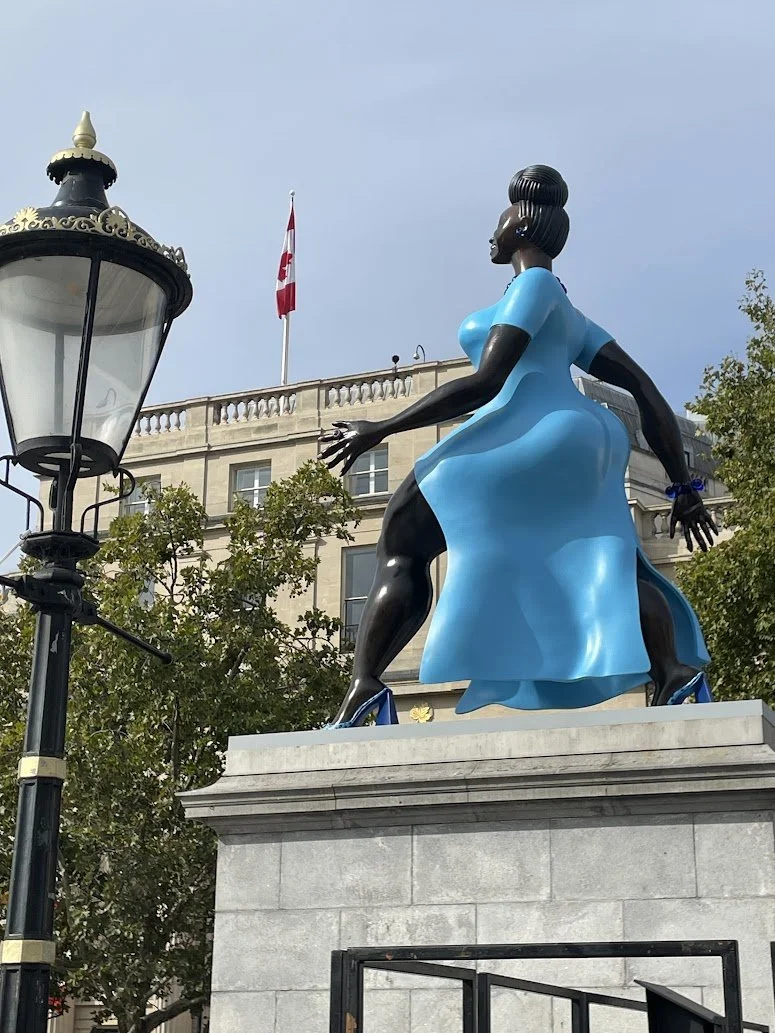 Lady in Blue takes her place in Trafalgar Square