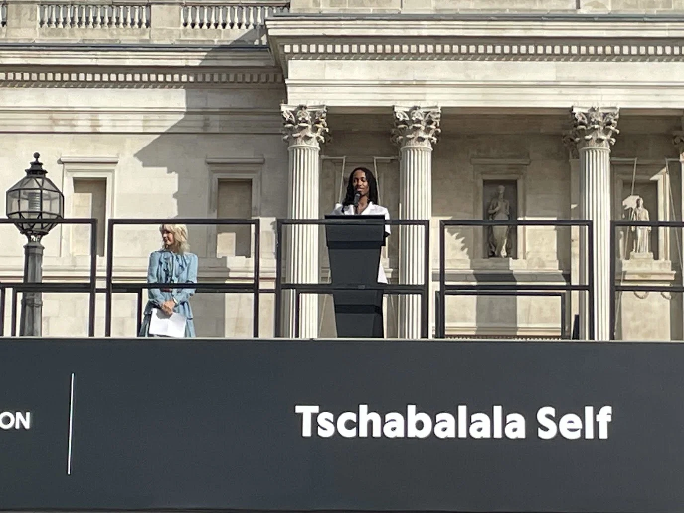 Tschabalala Self Lady in Blue unveiling