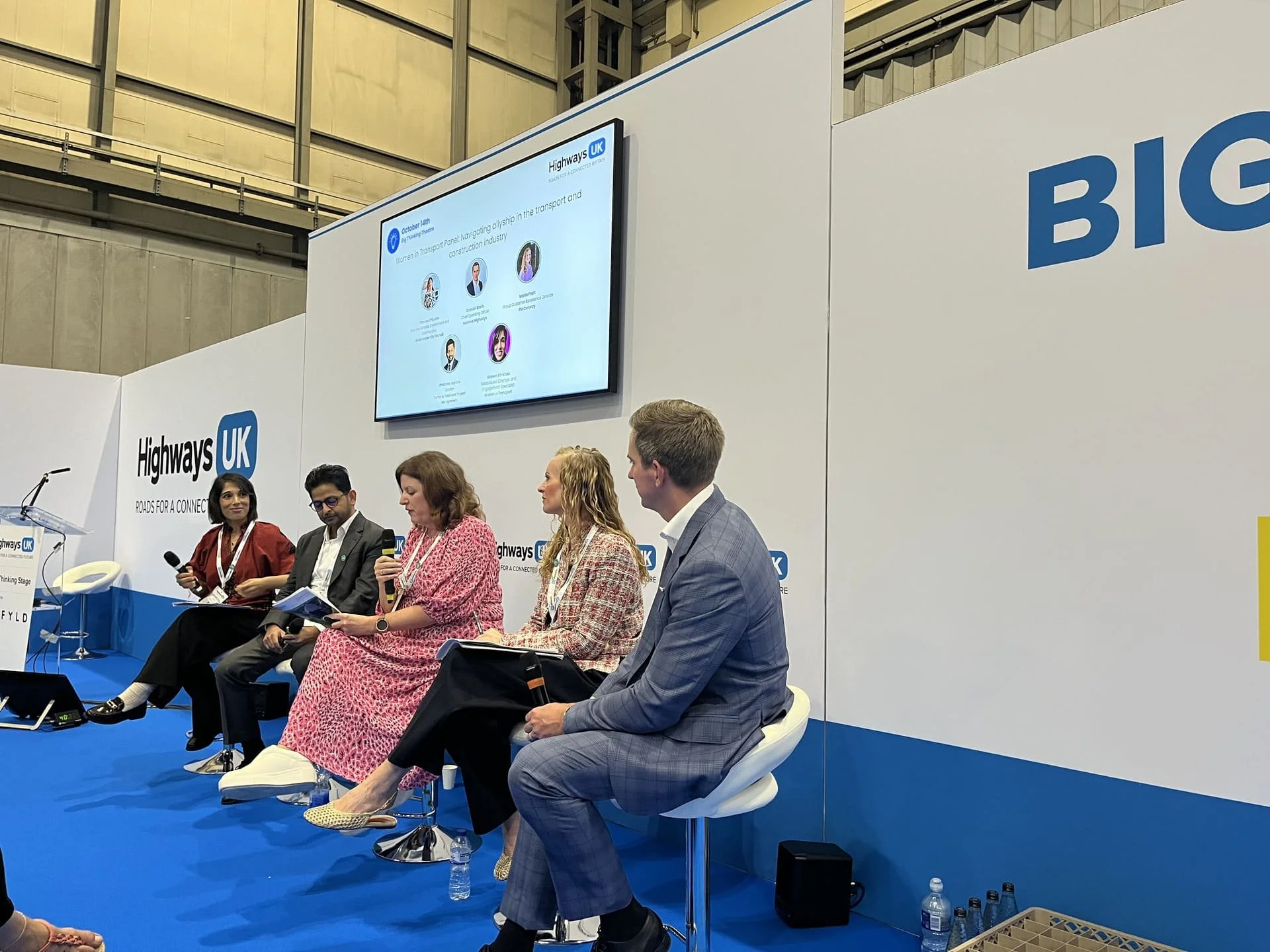 Women in Transport's Shireen Ali-Khan moderates a panel on allyship at Highways UK 2026