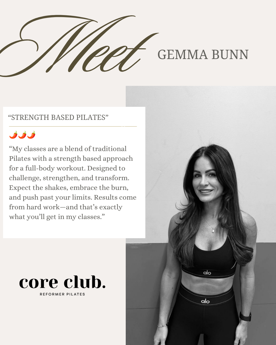 Gemma Bunn, Reformer Pilates instructor at Core Club.