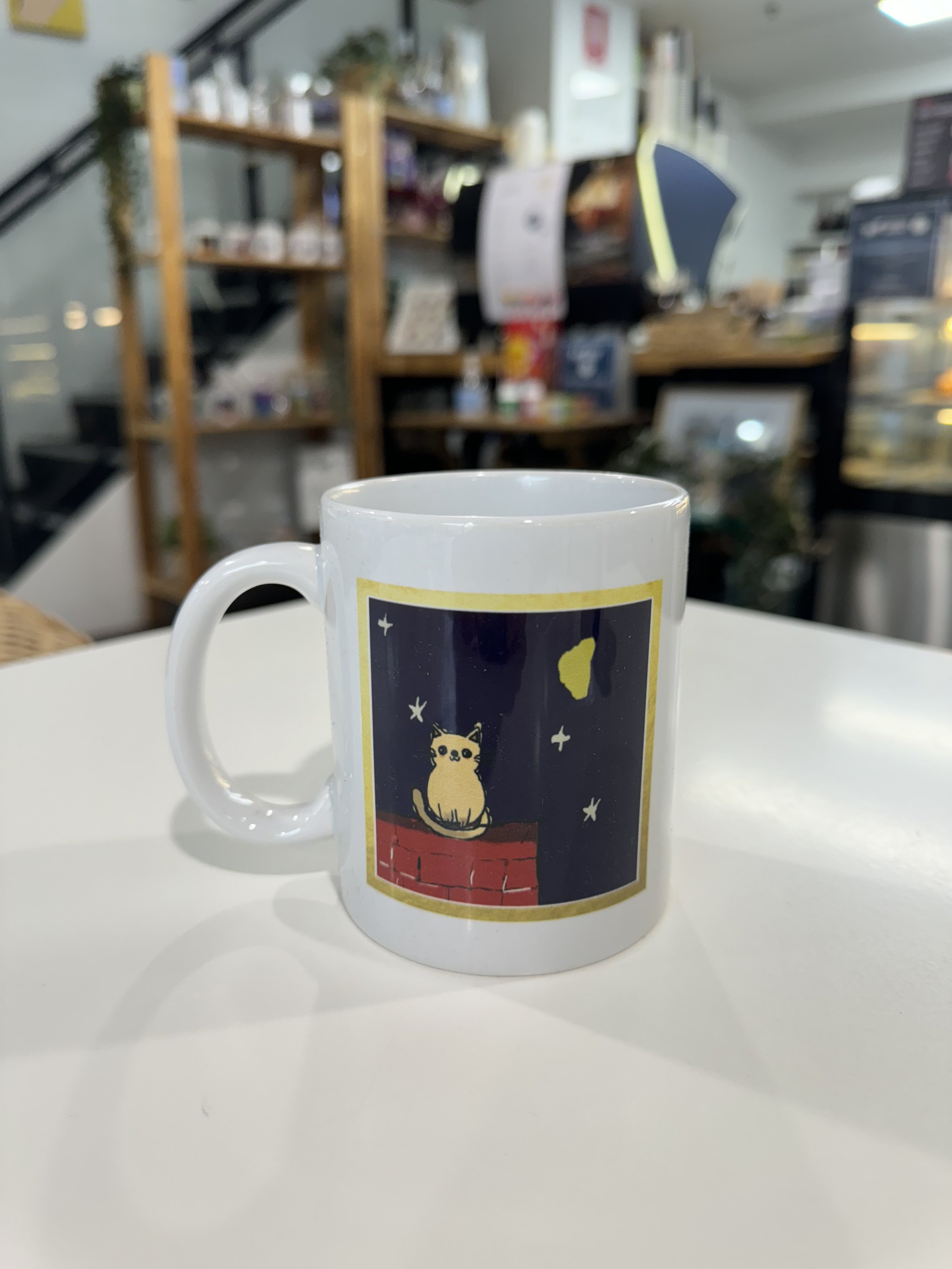 Hanjun’s Peaceful Cat Illustration Mug