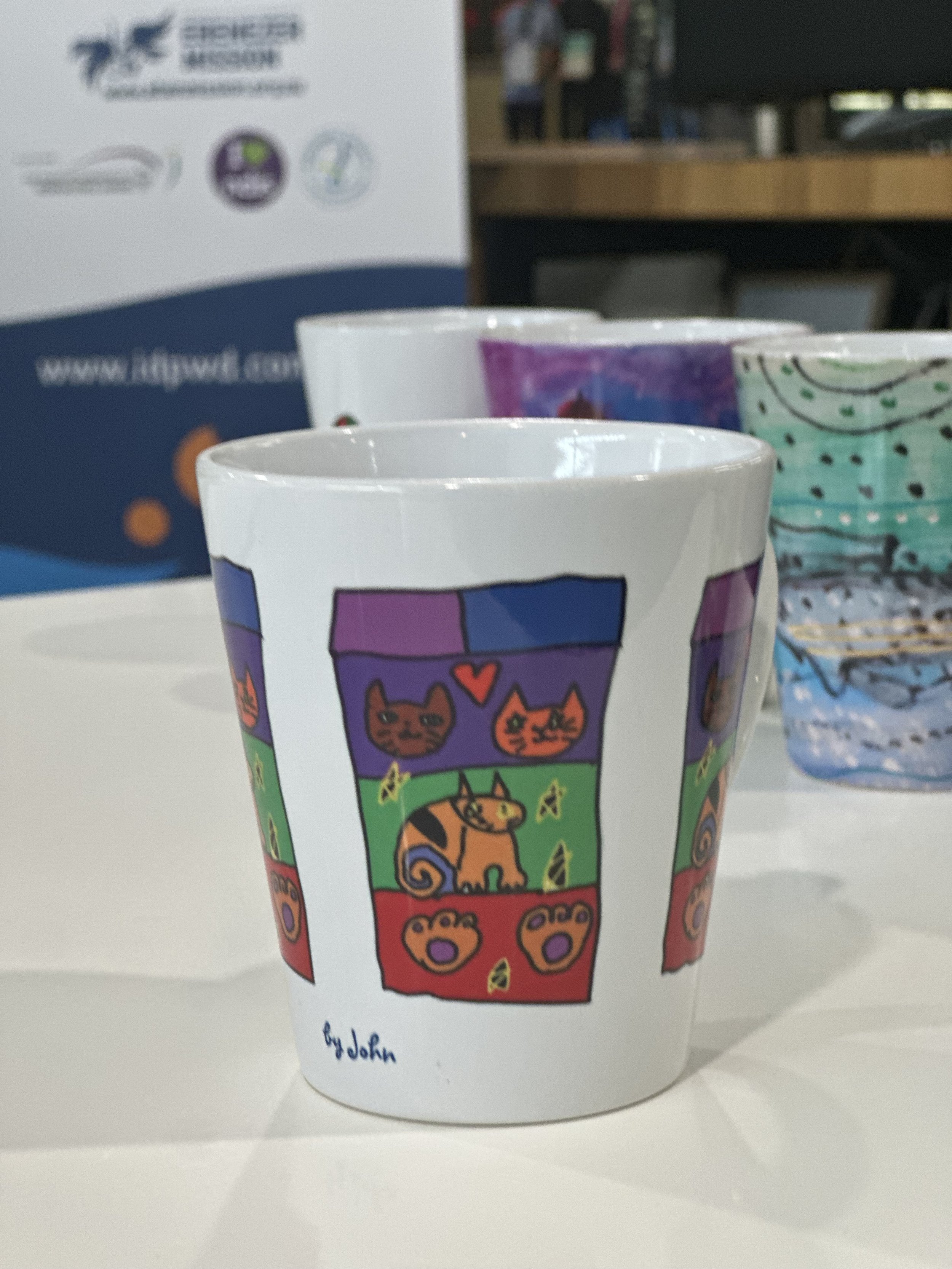 John's Colourful Cat Mug
