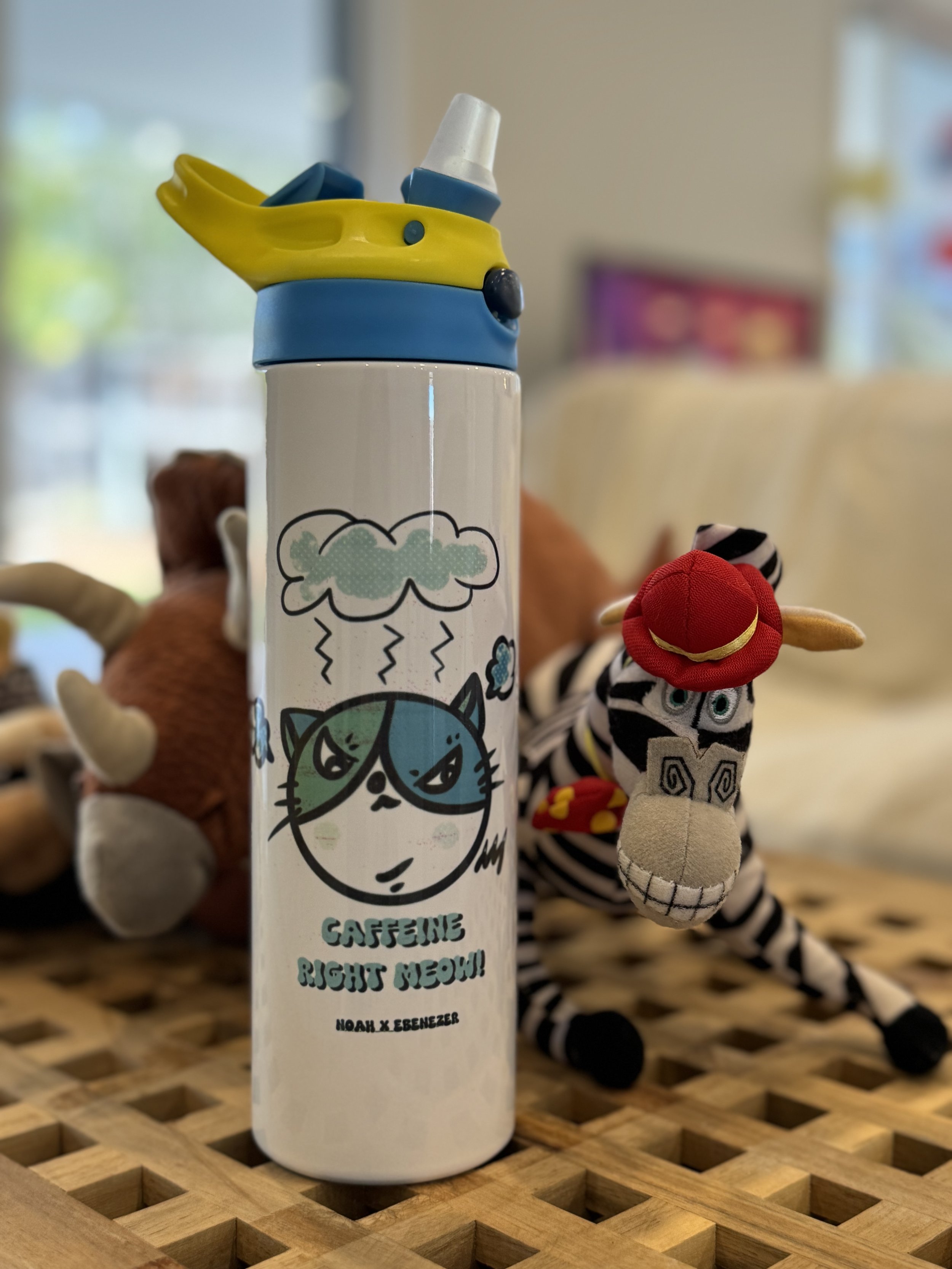Caffeine Right Meow! - Blue Cat Tumbler