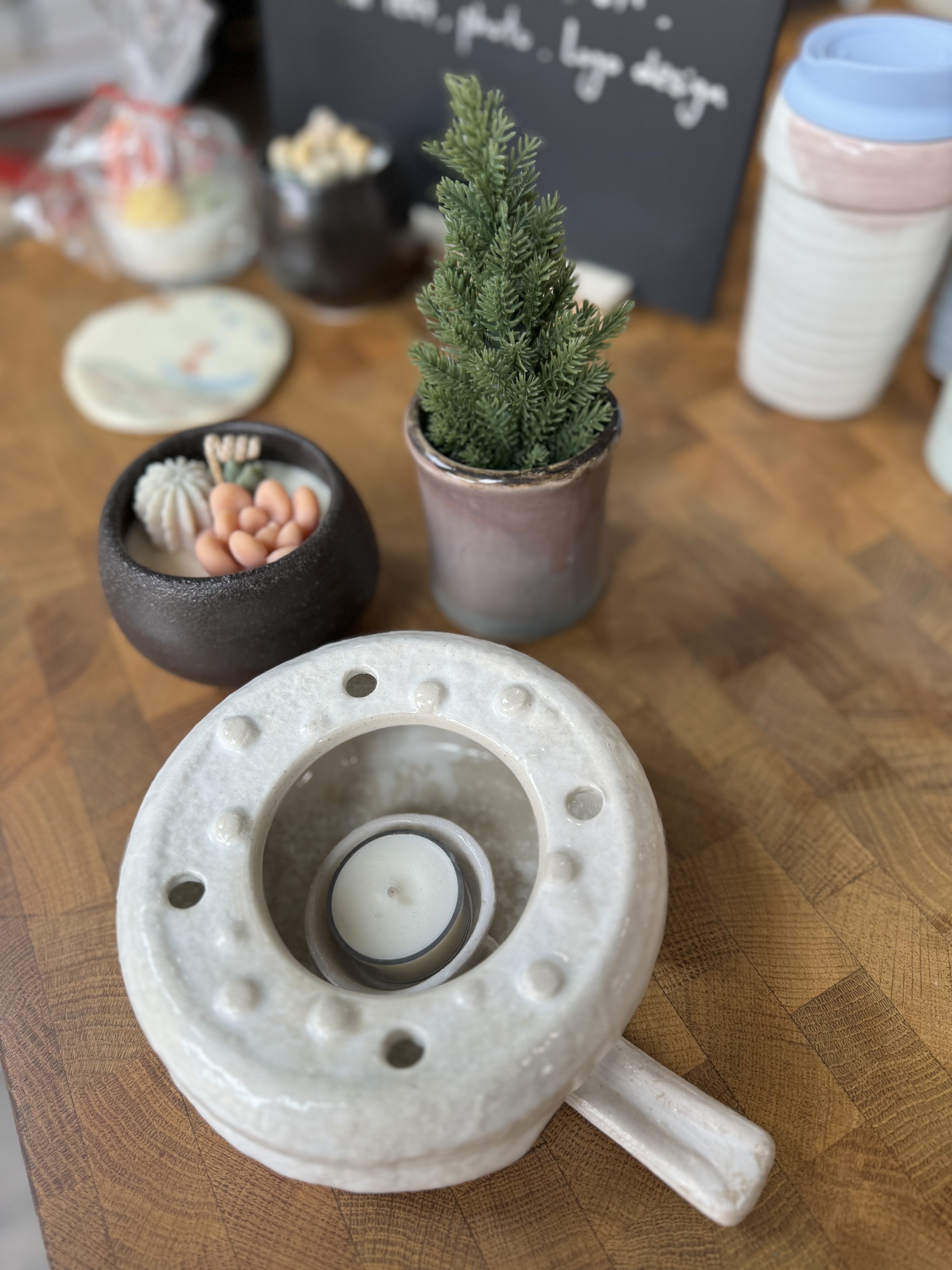 Handcrafted White Warmer