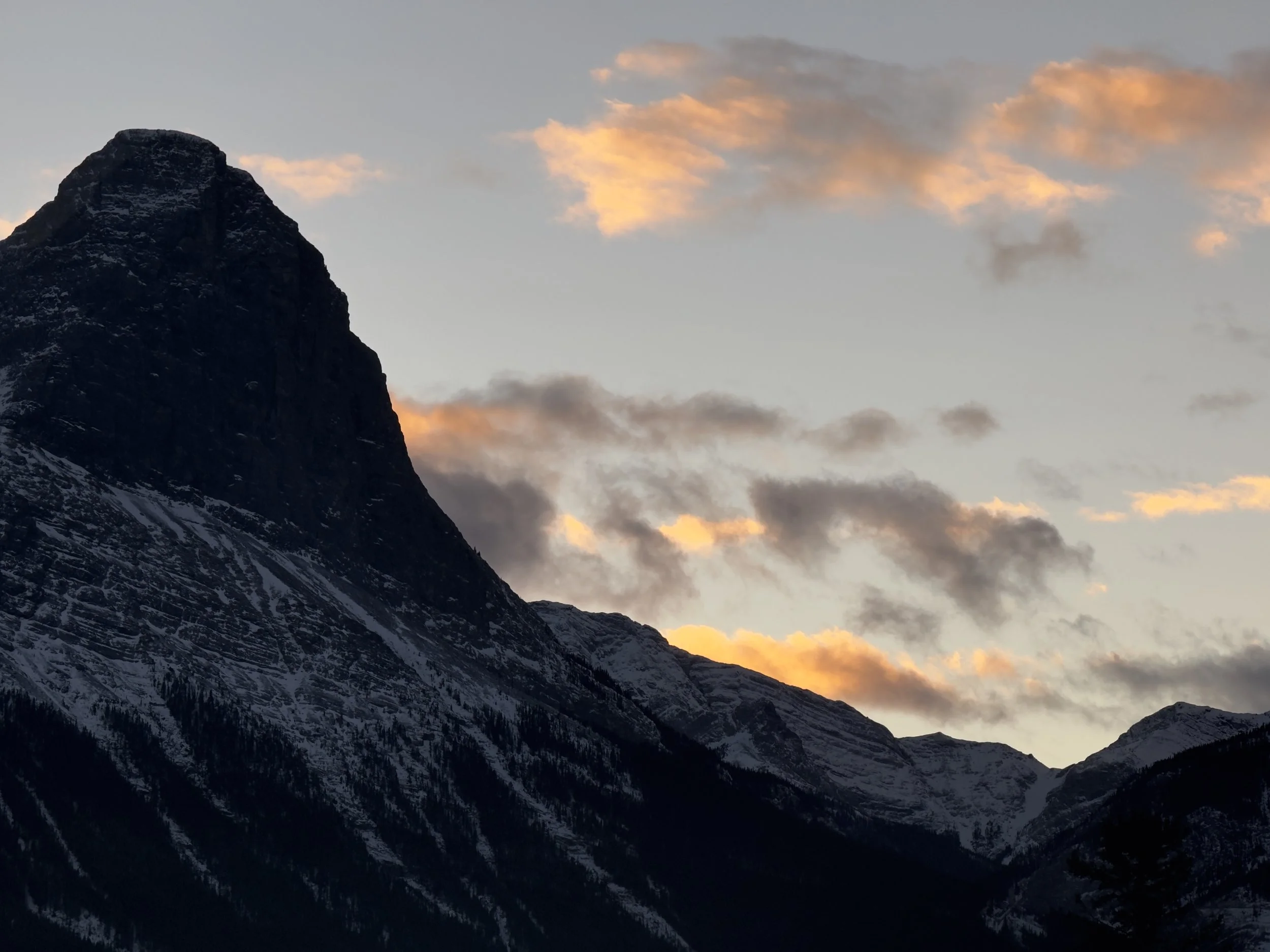 Ha Ling Mountain at twilight in Canmore