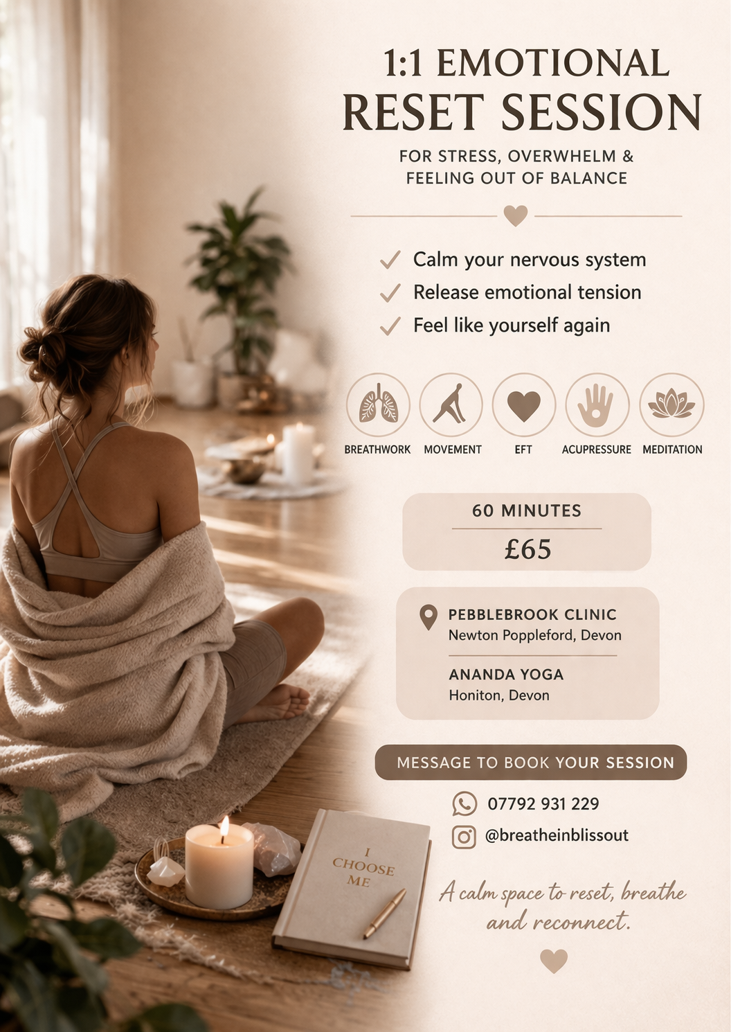 1:1 Emotion &amp; Hormone Reset Sessions in East Devon