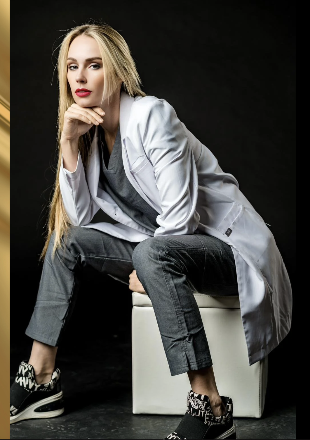 Dr. Abigail Prushansky, DNP, APRN, FNP-BC, CNM, in a white coat at Full Circle Premium Health in Torrance, CA
