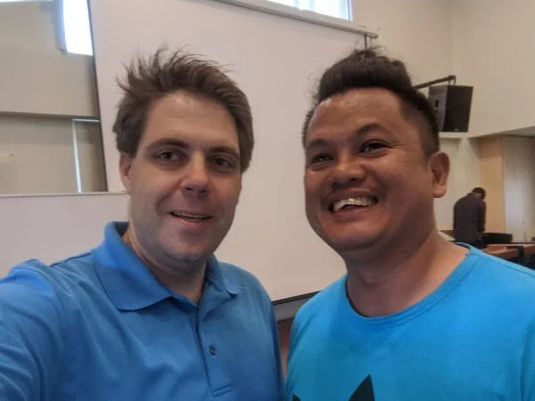 Serving with Din from Thailand.