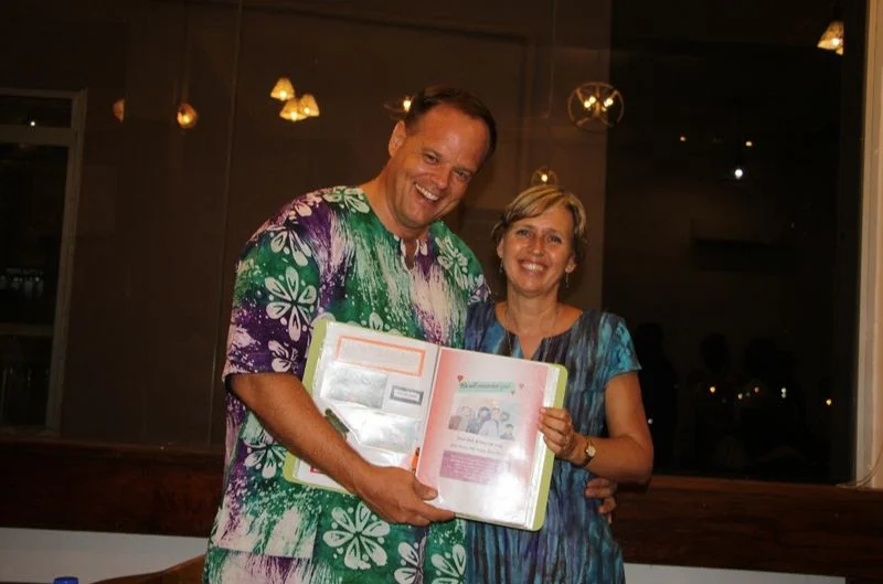 Top: Malcolm &amp; Liz, our mentors and speakers Bottom: Showing off our book of memories