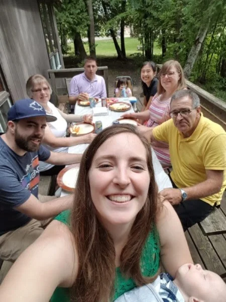 Relaxing with my family on Labour Day weekend.