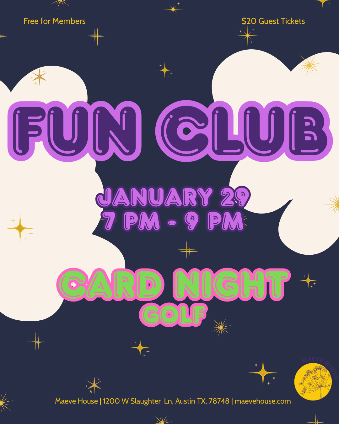 Thursday, January 29th | 7 pm - 9  pm