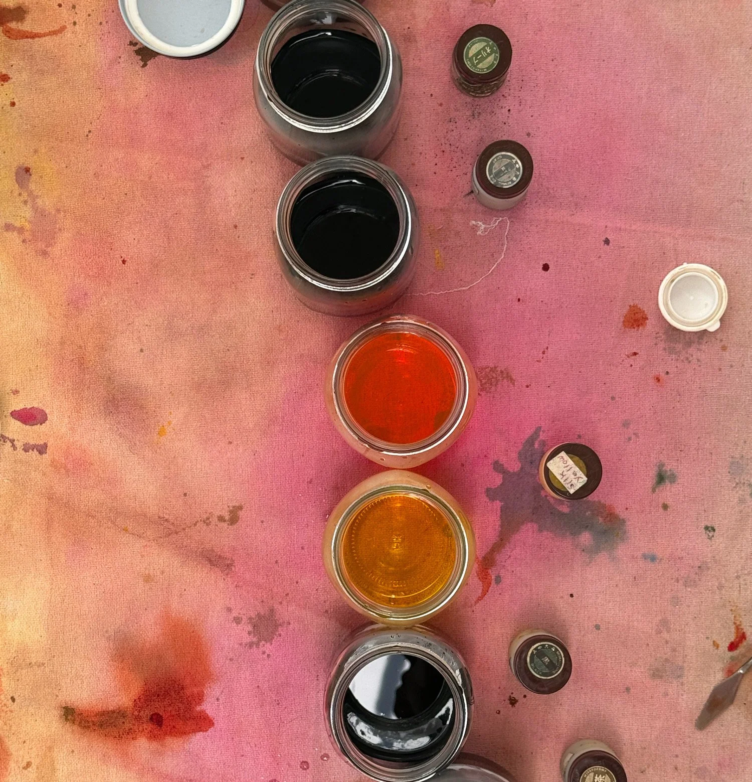 Mixing Japanese Inks for Silk