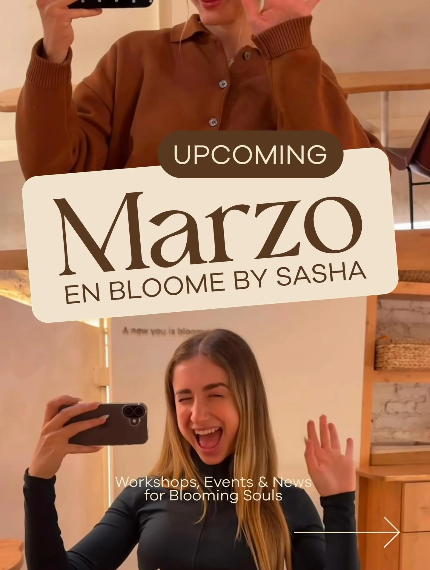 Marzo en Bloome 🌸

Un mes para florecer juntas. Aqu&iacute; tienes nuestra agenda con todo lo que hemos preparado para ti ✨

Links para inscripciones en nuestra bio. Puedes escribirnos al DM para cualquier duda

Nos vemos en Bloome 💗

#bloomebysash