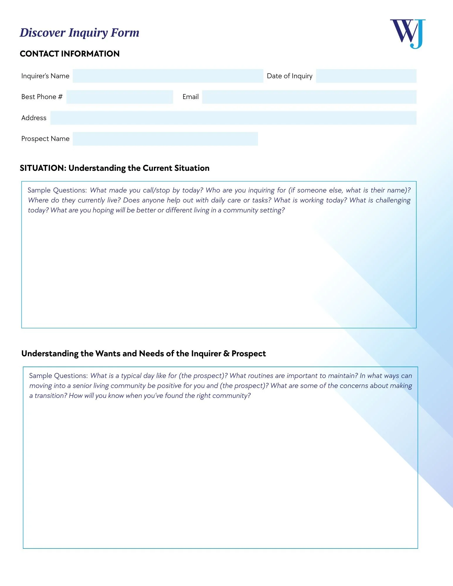 Sales Process Materials - KWJ Marketing