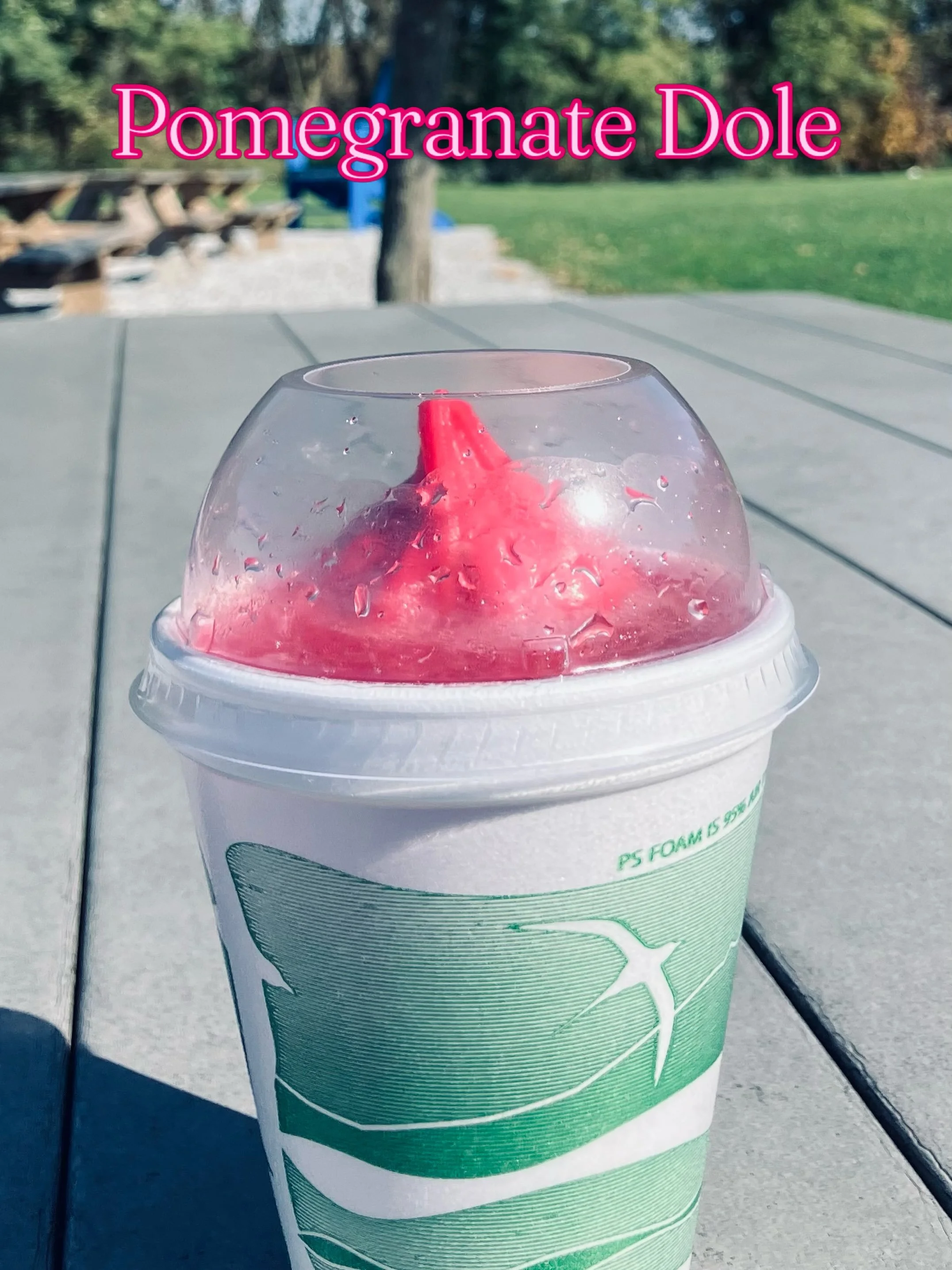 Pomegranate Dole soft serve this week!