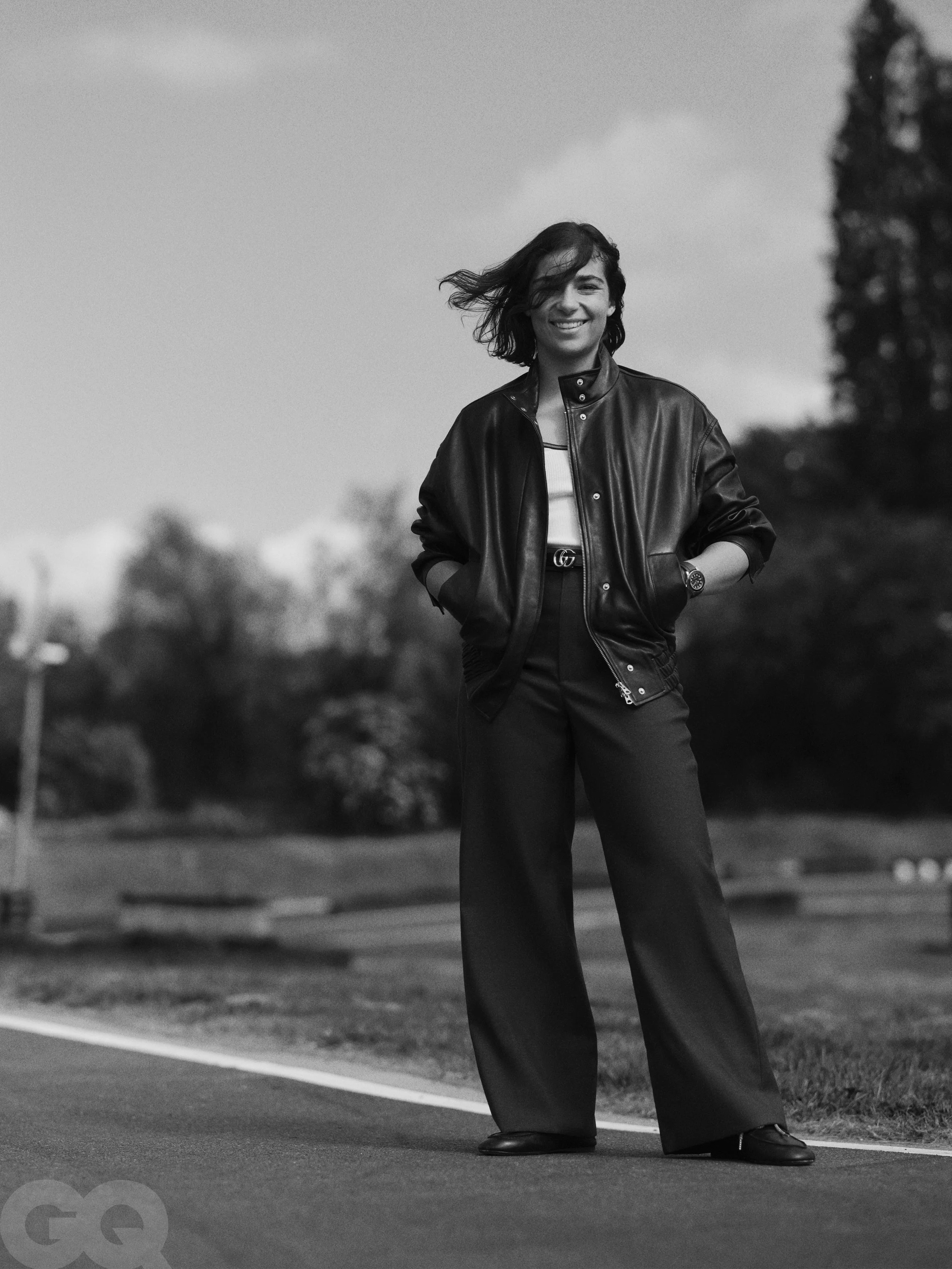 Jamie Chadwick for GQ Hype Styled by Angelo Mitakos