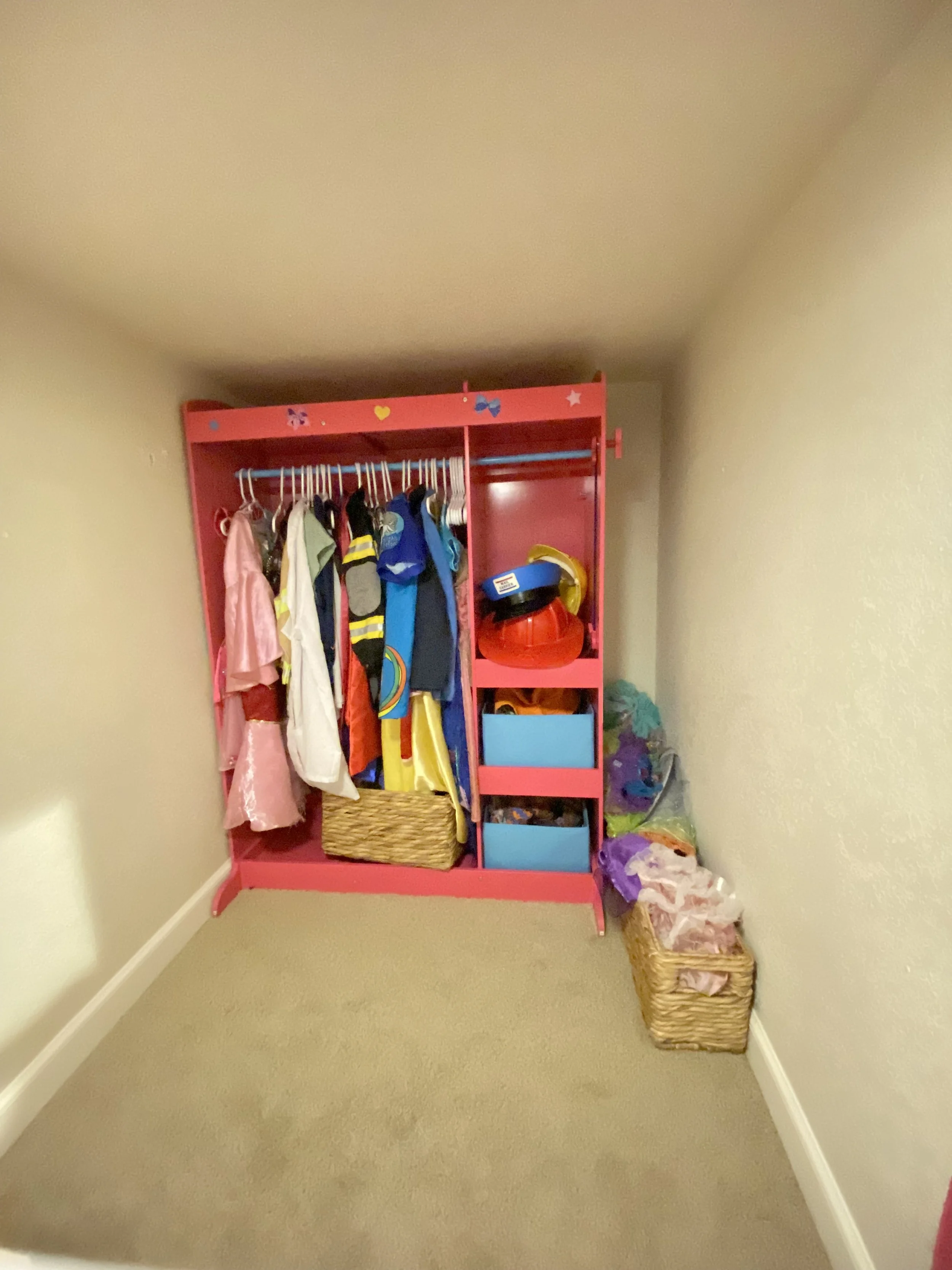 Dress up clothes in rainbow closet