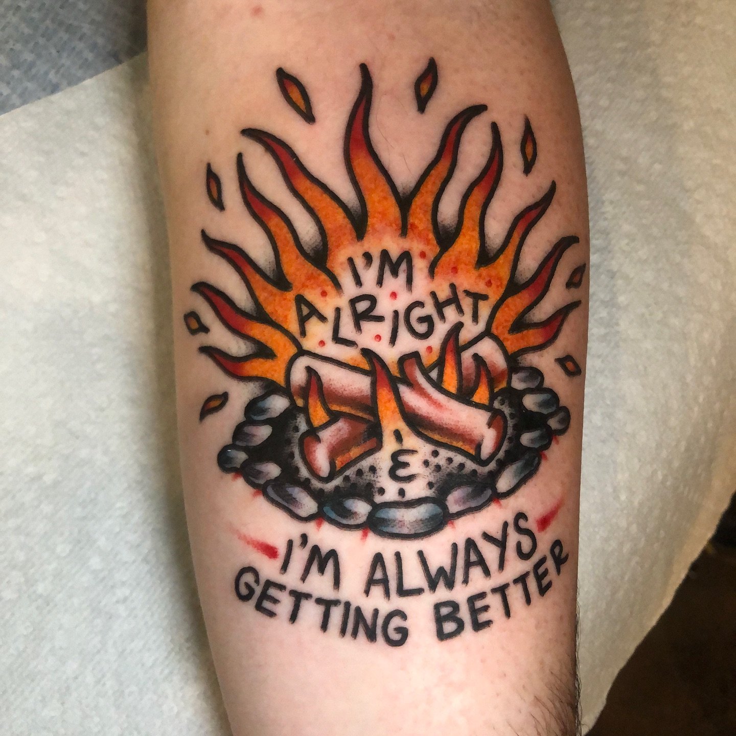 Some word n some camp fire style 4 Jon thank u @94smstattoo hope it spelled right