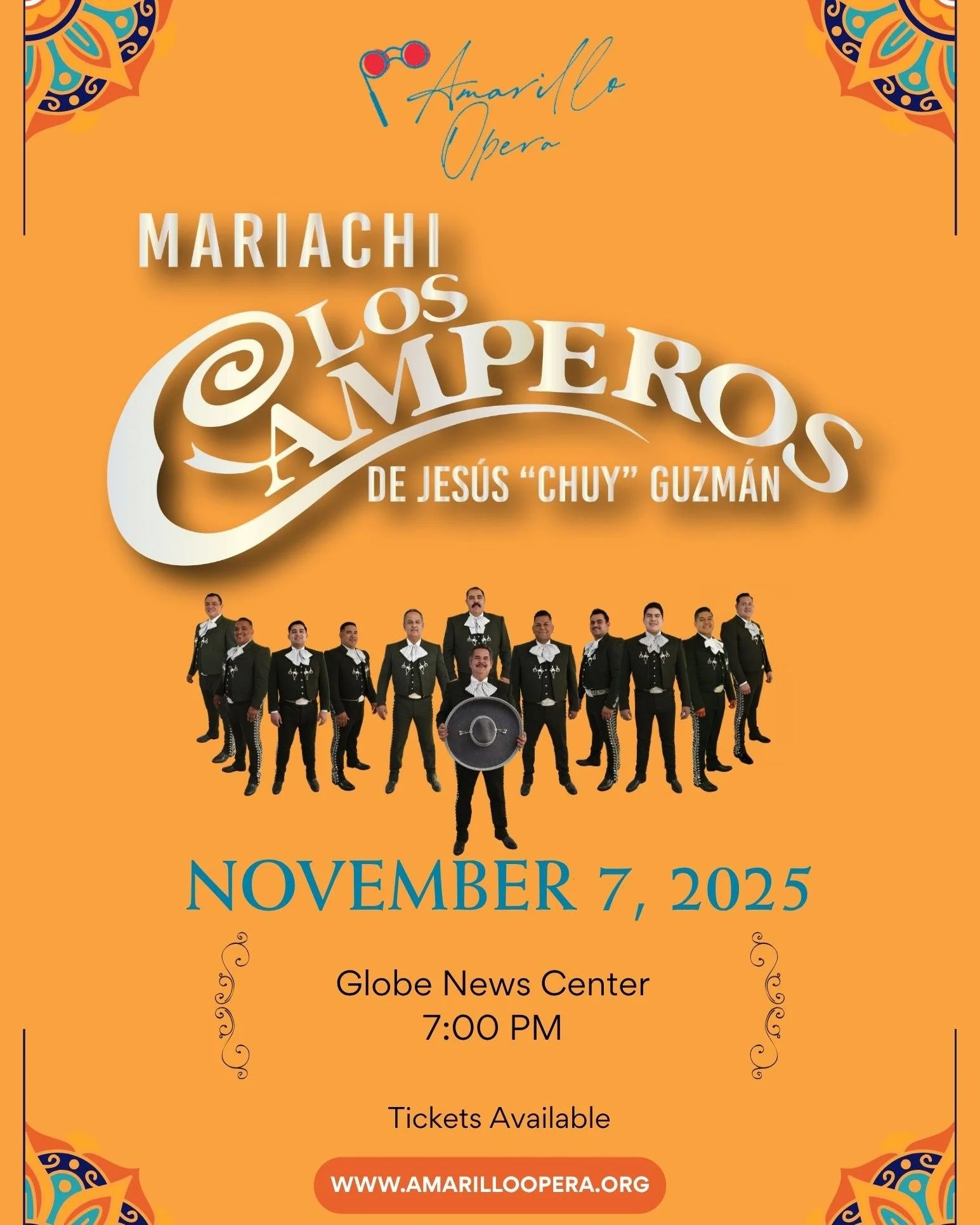 The horns. The voices. The energy.

Mariachi Los Camperos are coming to Amarillo for one night only!
November 7 &bull; 7PM &bull; Globe-News Center

Grab your tickets before they&rsquo;re gone &rarr; wwww.amarilloopera.org

#mariachi #amarilloopera #