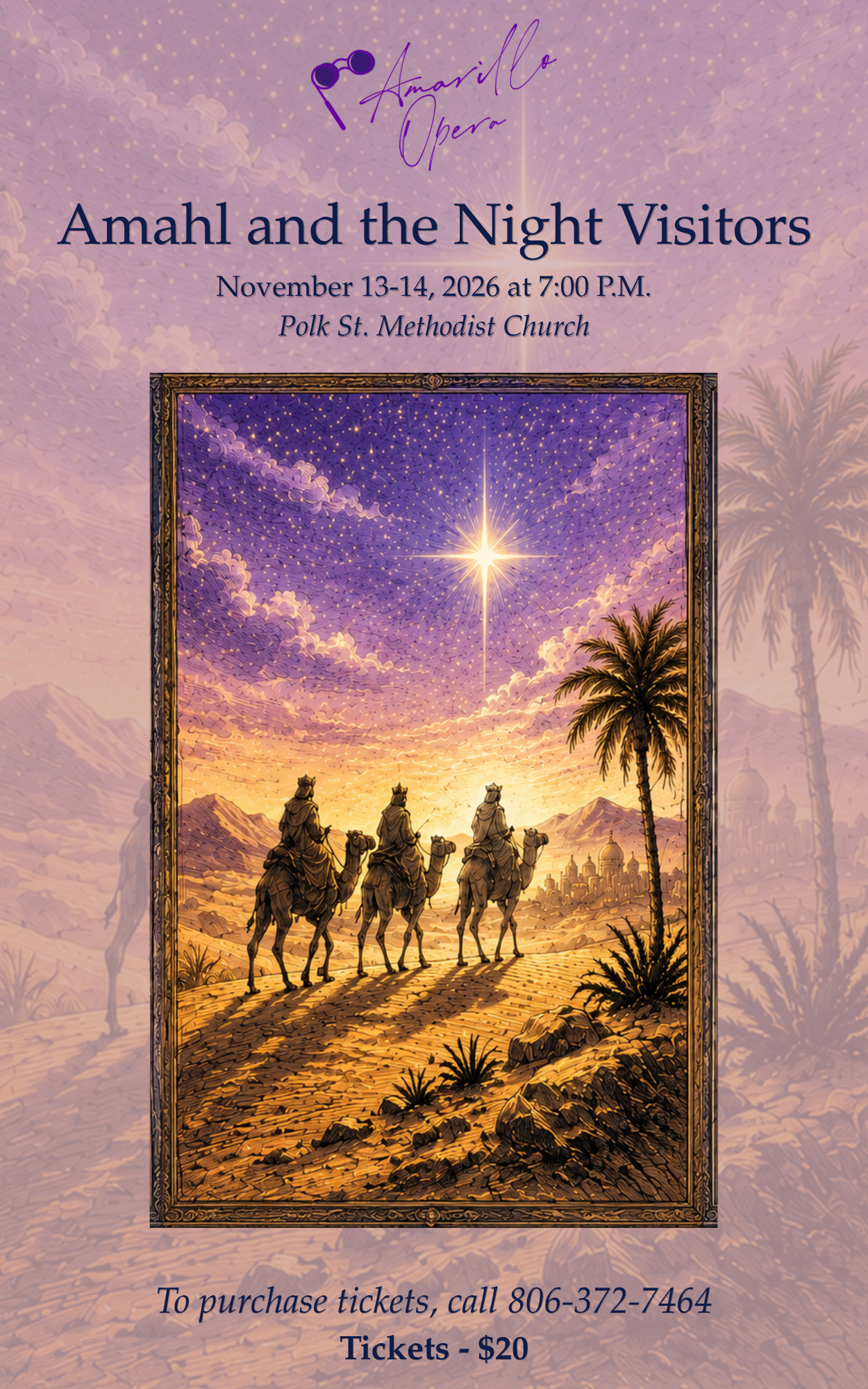 Amahl and the Night Visitors November 13-14, 2026 at 700 P.M. Polk St. Methodist Church.png