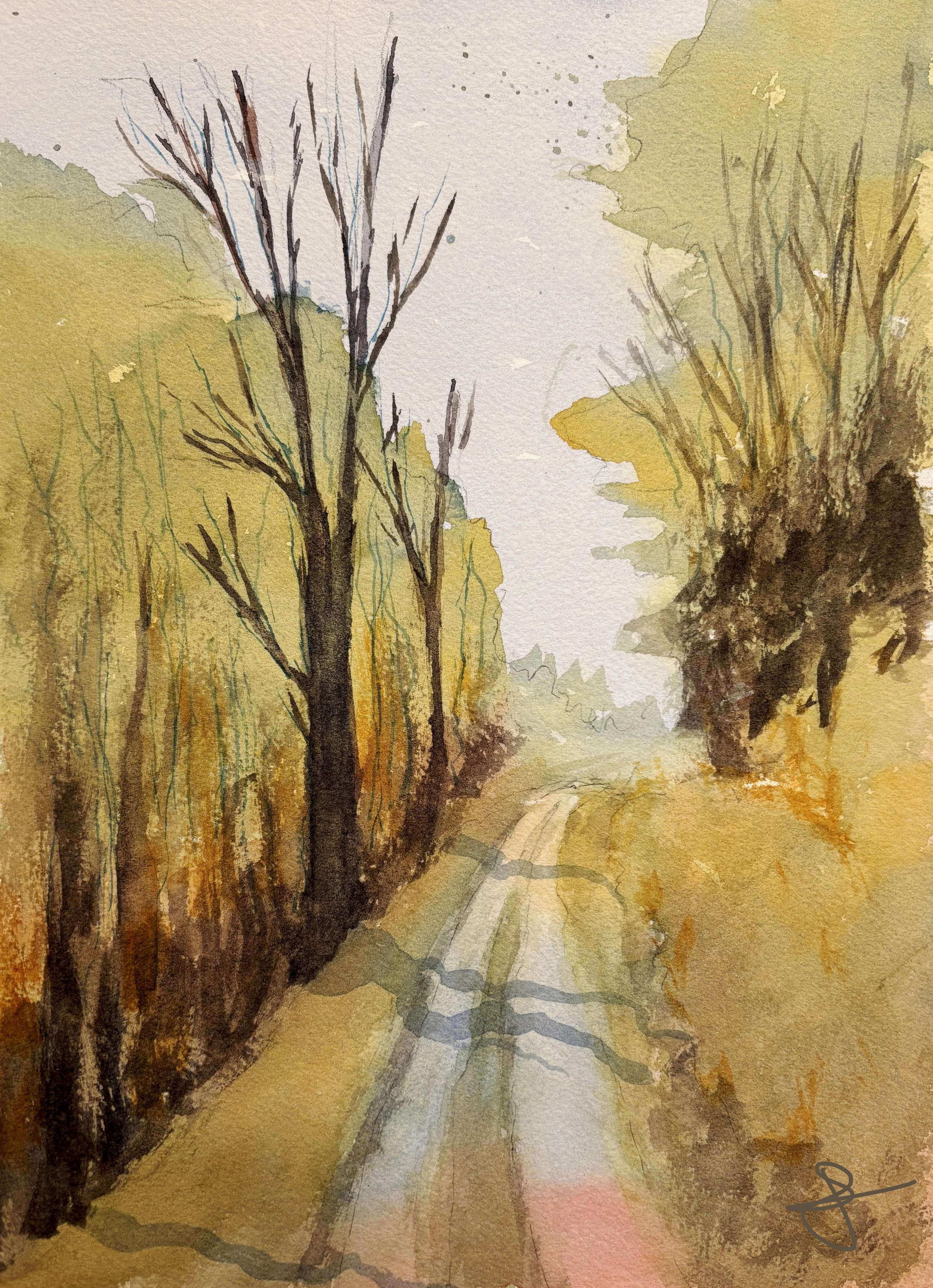 Canal Path 2 - Watercolor