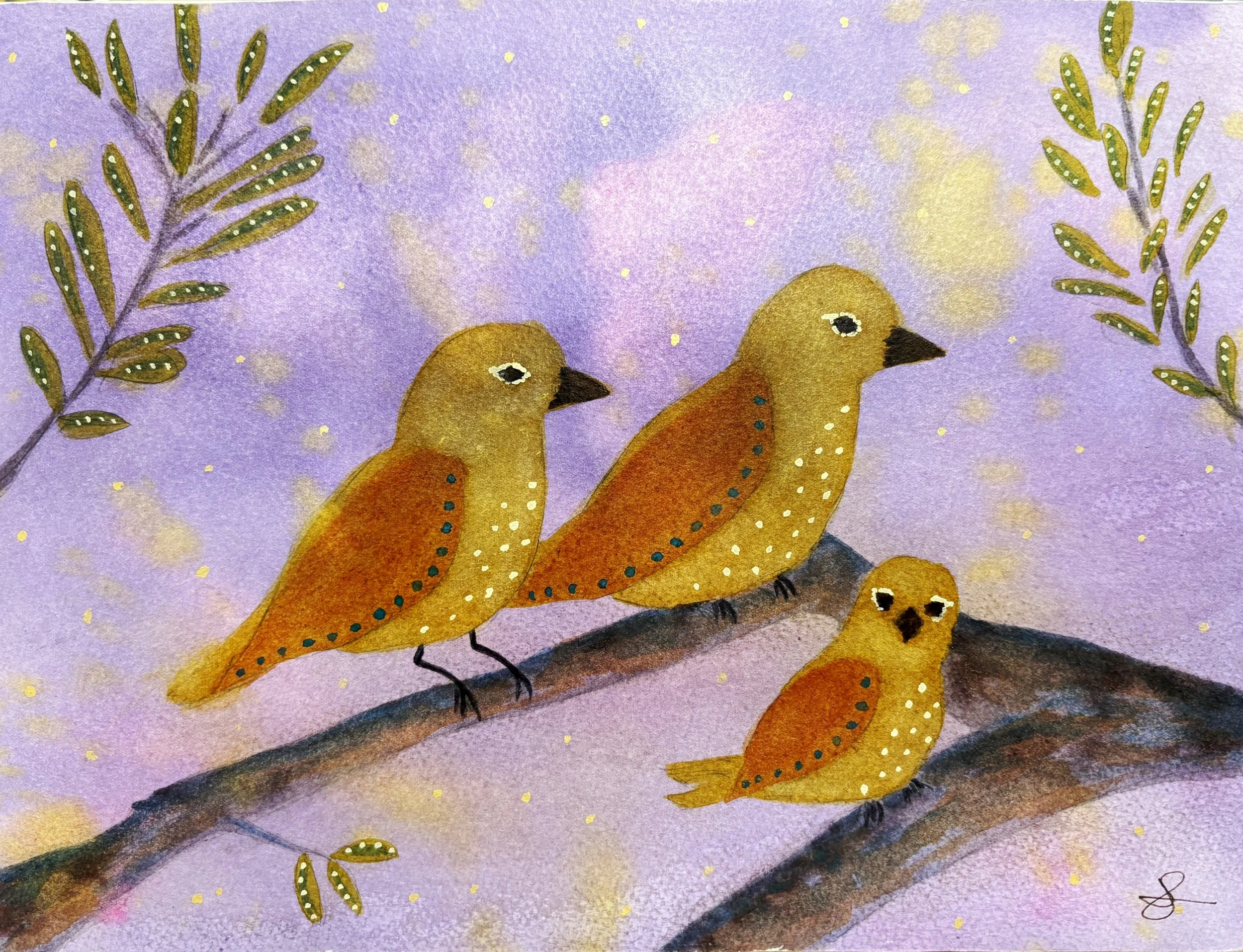 Three Little Birds - Watercolor